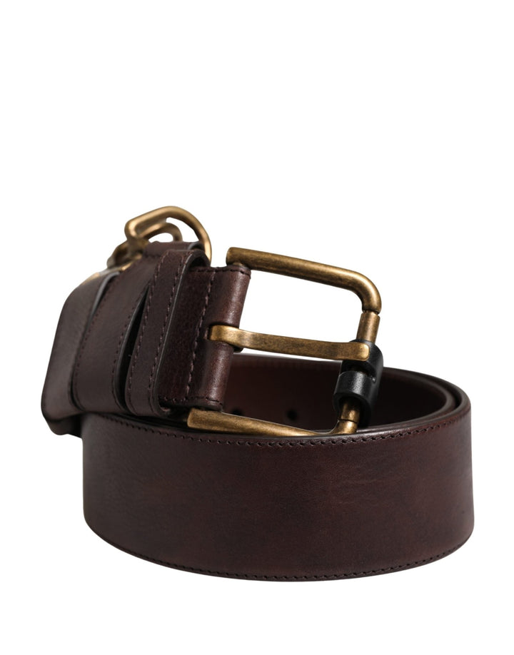 Dolce & Gabbana Men Brown Calfskin Leather Metal Buckle Belt - RIMODA