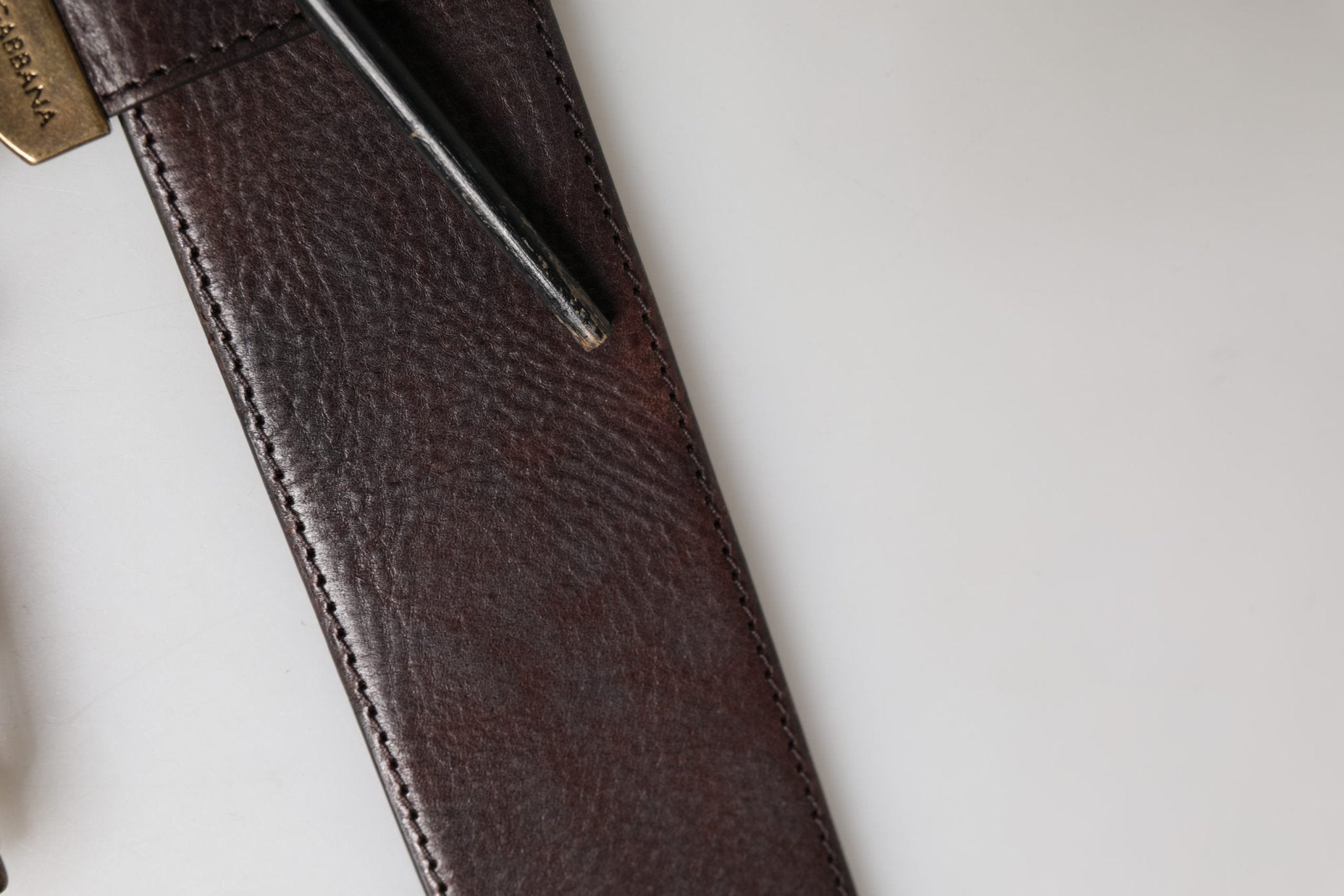 Dolce & Gabbana Men Brown Calfskin Leather Metal Buckle Belt - RIMODA