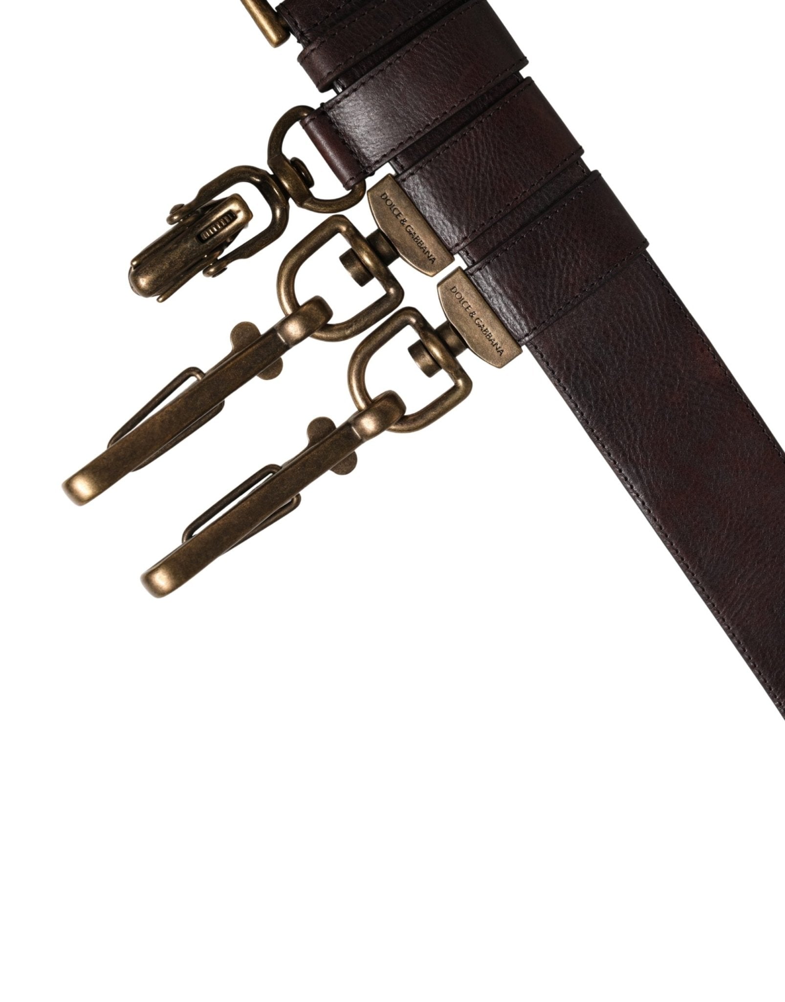 Dolce & Gabbana Men Brown Calfskin Leather Metal Buckle Belt - RIMODA