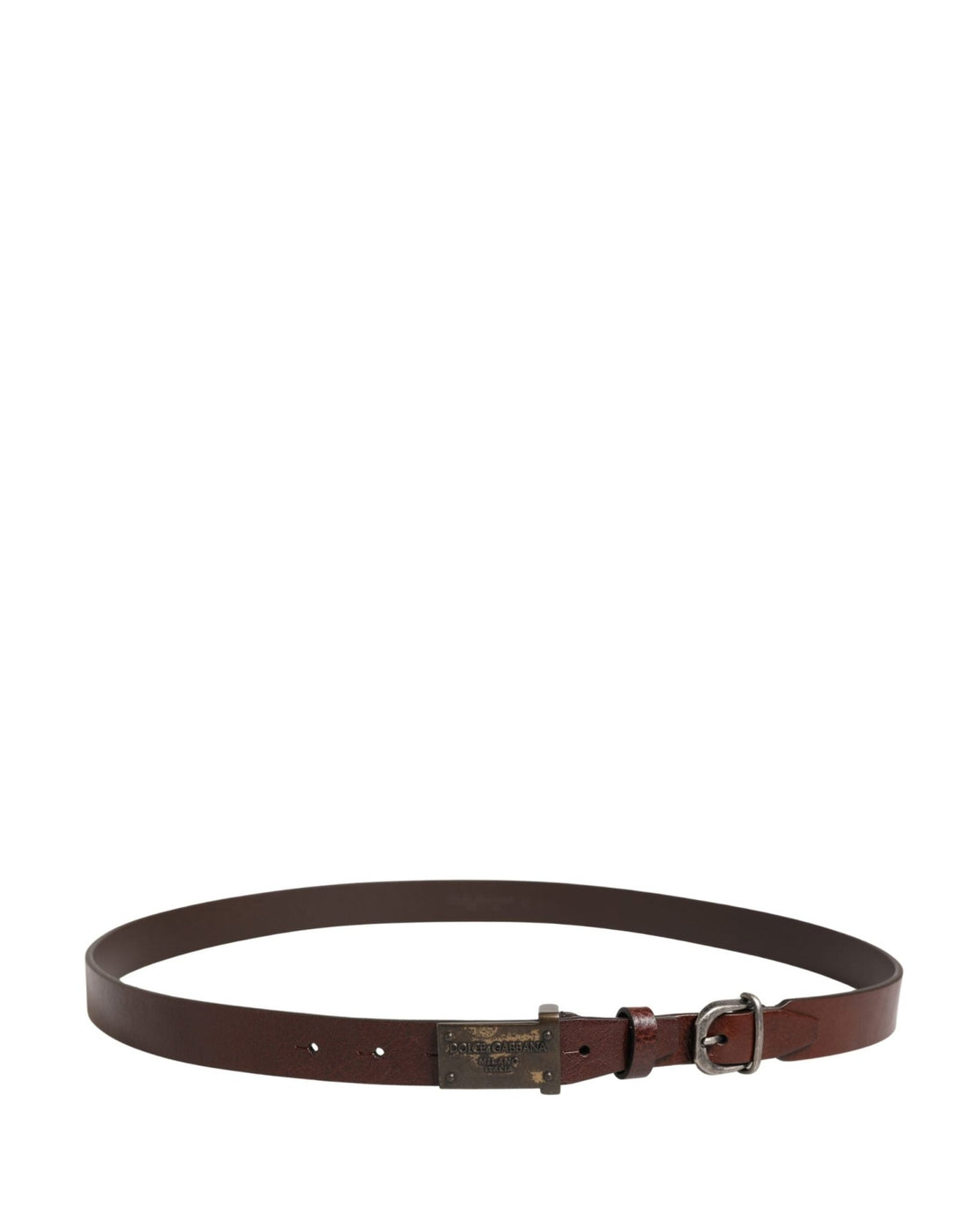 Dolce & Gabbana Men Brown Classic Leather Logo Buckle Belt - RIMODA