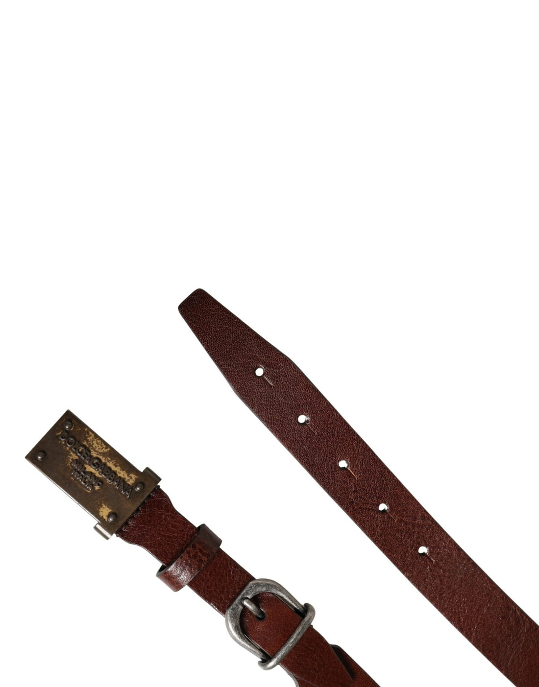 Dolce & Gabbana Men Brown Classic Leather Logo Buckle Belt - RIMODA