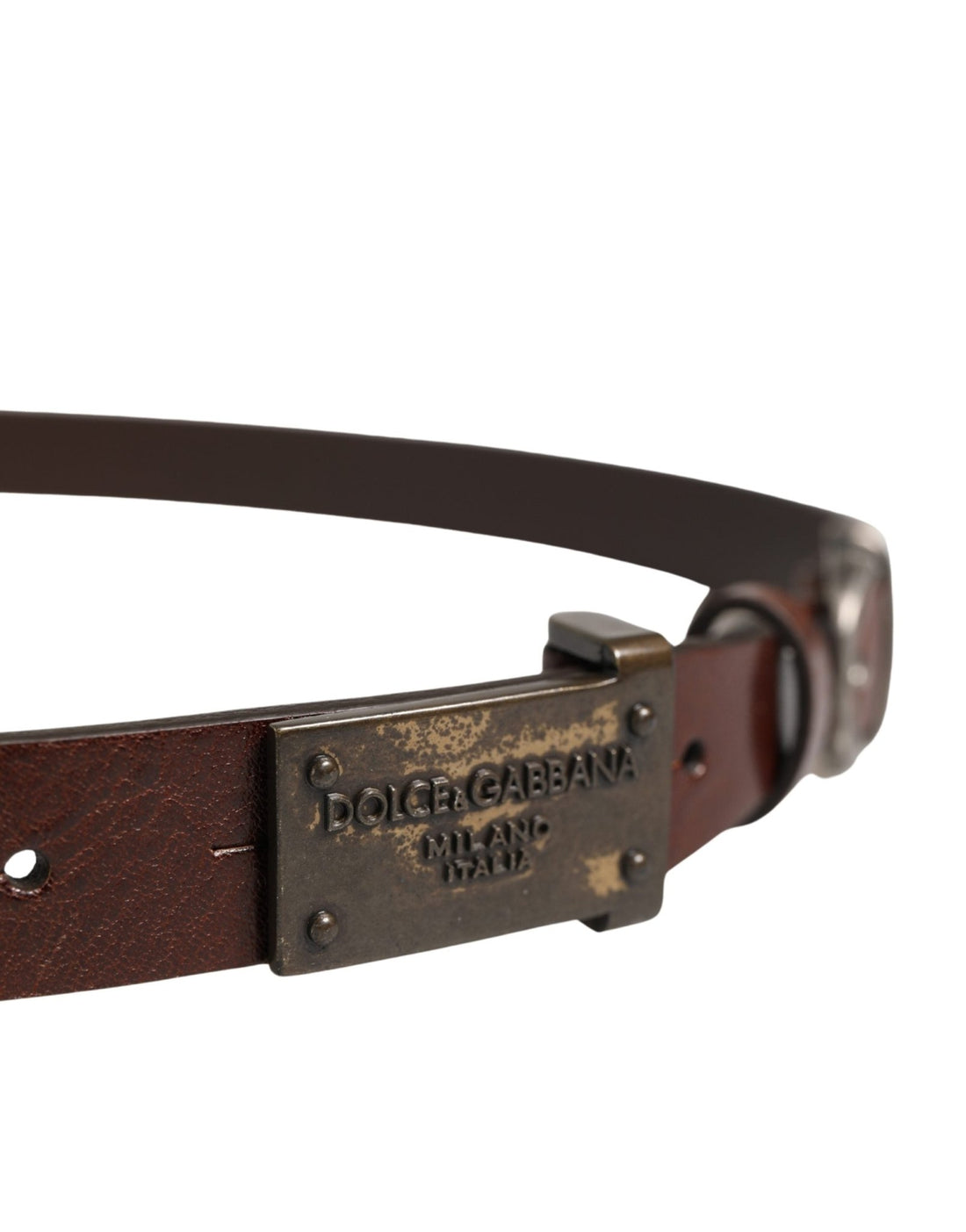 Dolce & Gabbana Men Brown Classic Leather Logo Buckle Belt - RIMODA