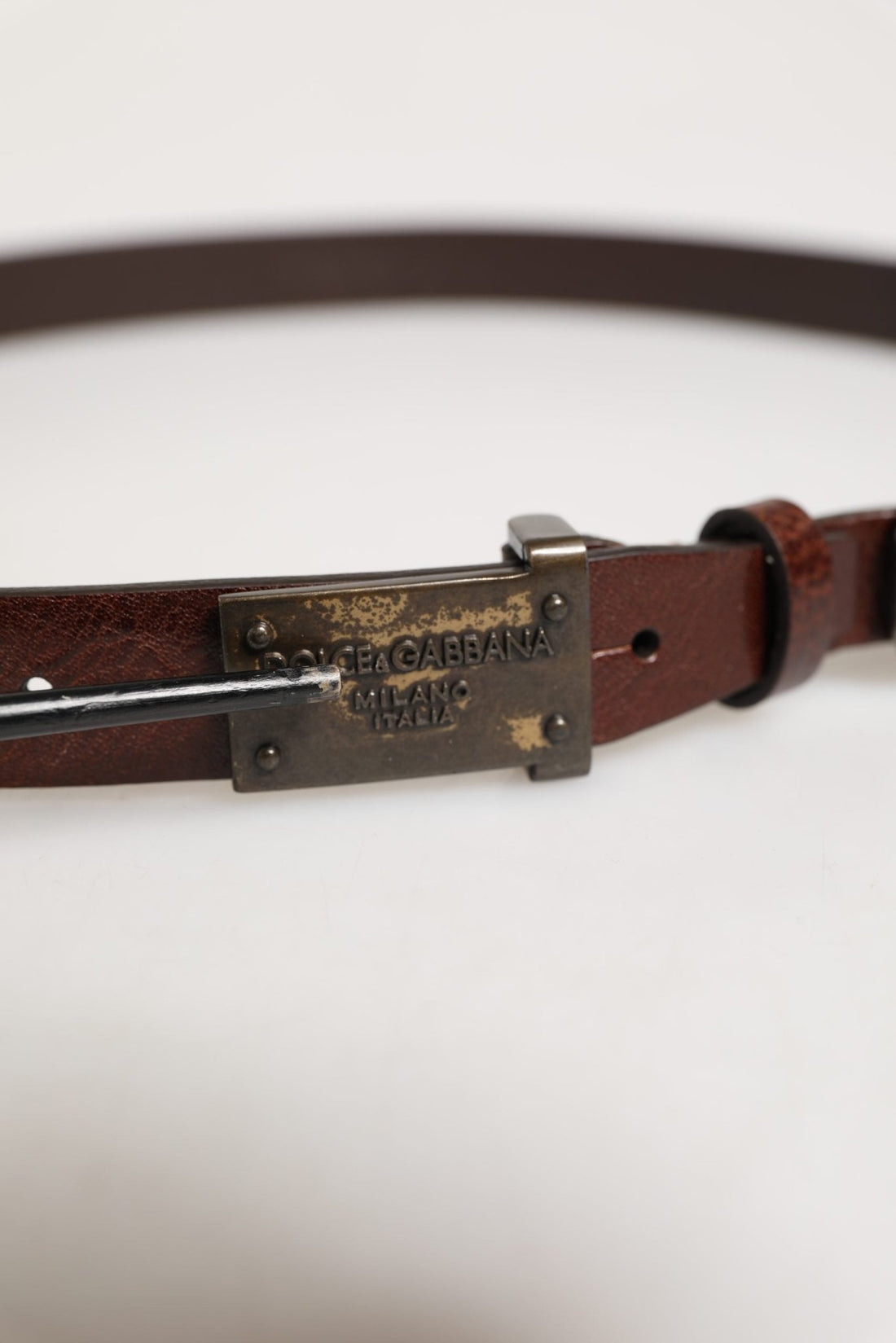 Dolce & Gabbana Men Brown Classic Leather Logo Buckle Belt - RIMODA