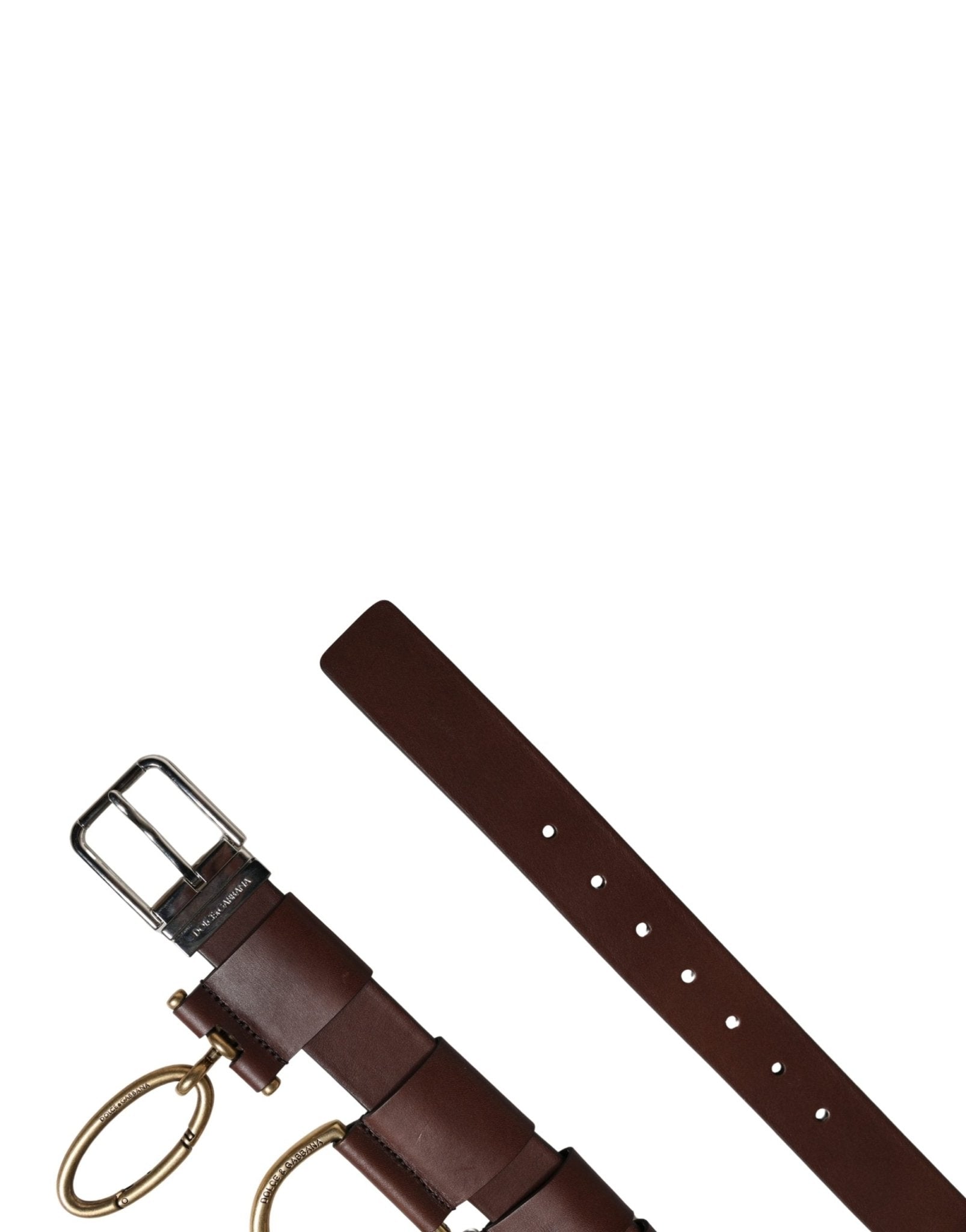 Dolce & Gabbana Men Brown Classic Leather Metal Buckle Belt - RIMODA