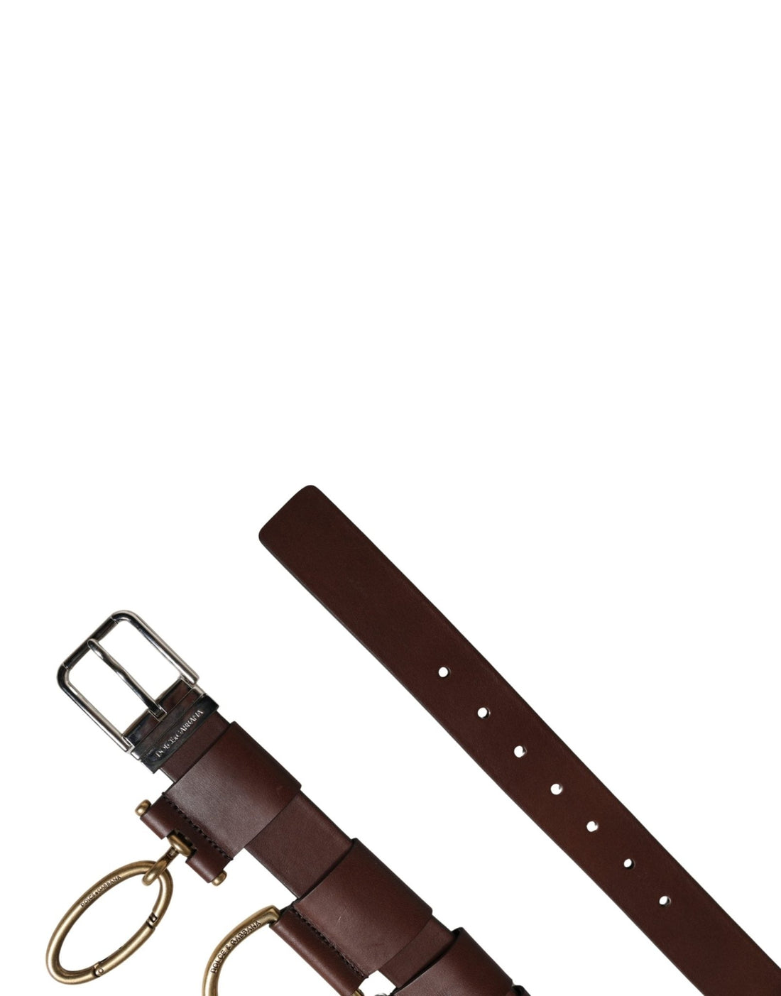 Dolce & Gabbana Men Brown Classic Leather Metal Buckle Belt - RIMODA