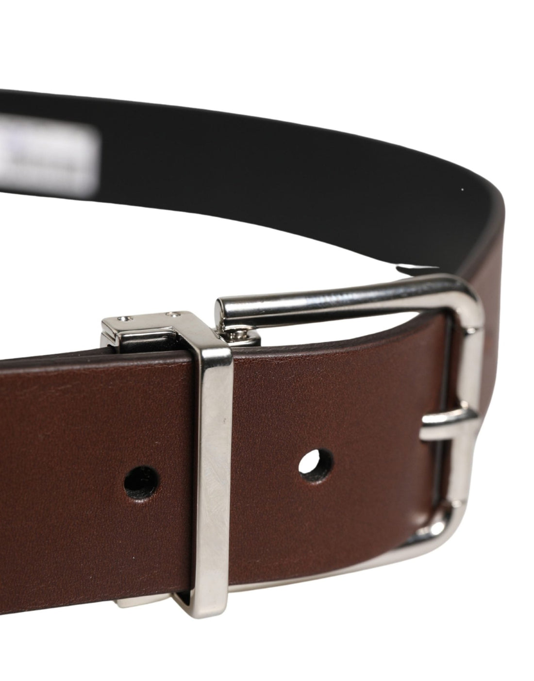 Dolce & Gabbana Men Brown Classic Leather Metal Buckle Belt - RIMODA