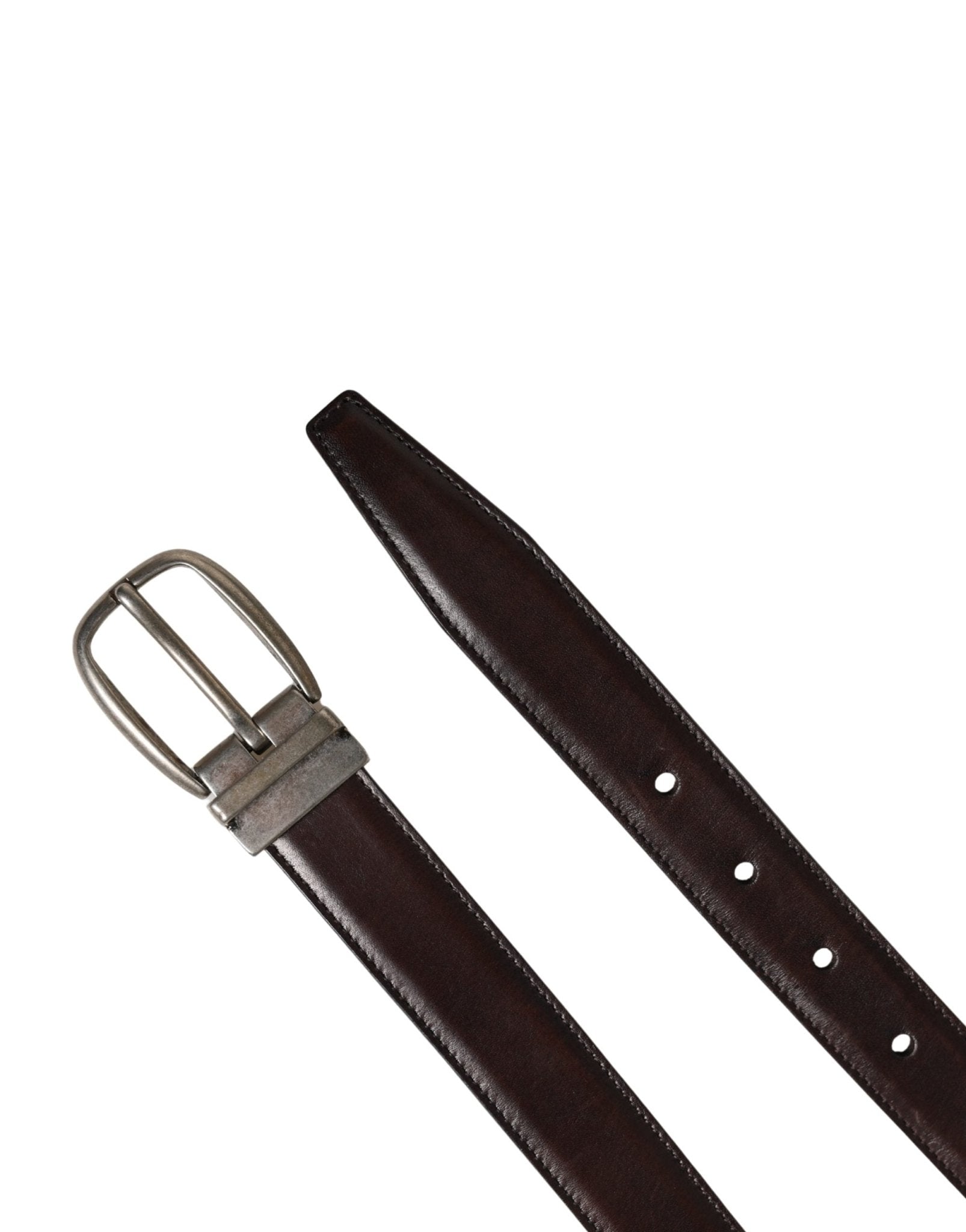 Dolce & Gabbana Men Brown Classic Leather Metal Buckle Belt - RIMODA