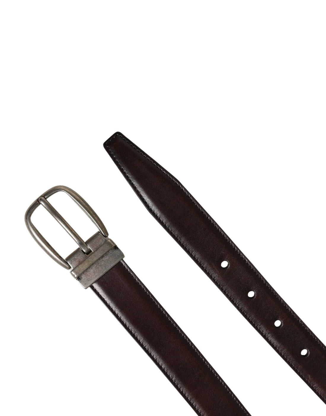 Dolce & Gabbana Men Brown Classic Leather Metal Buckle Belt - RIMODA