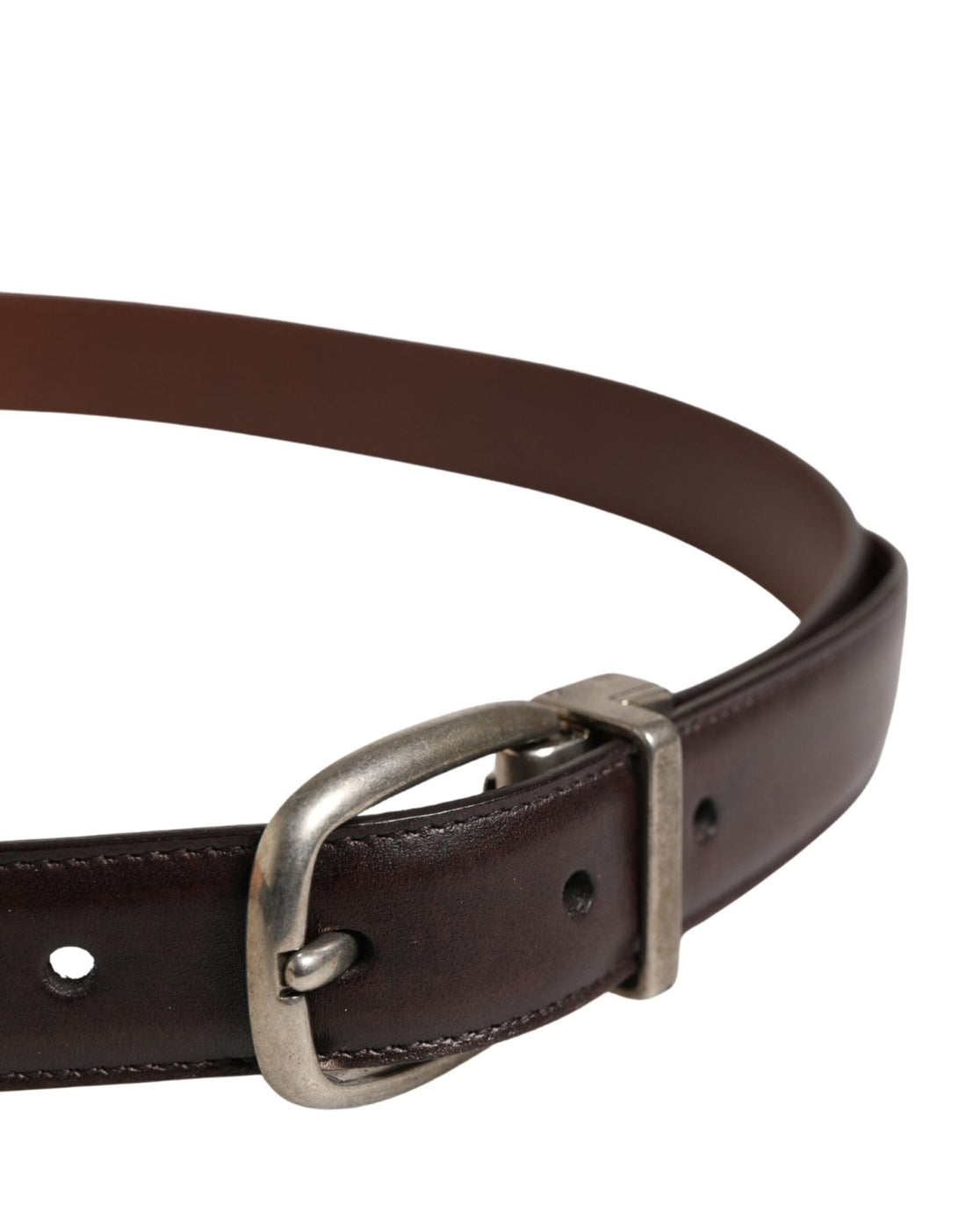 Dolce & Gabbana Men Brown Classic Leather Metal Buckle Belt - RIMODA