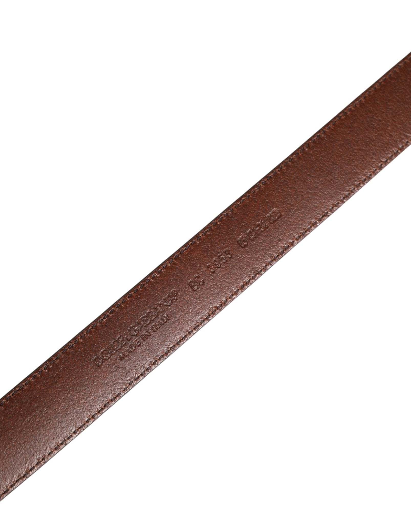 Dolce & Gabbana Men Brown Classic Leather Metal Buckle Belt - RIMODA