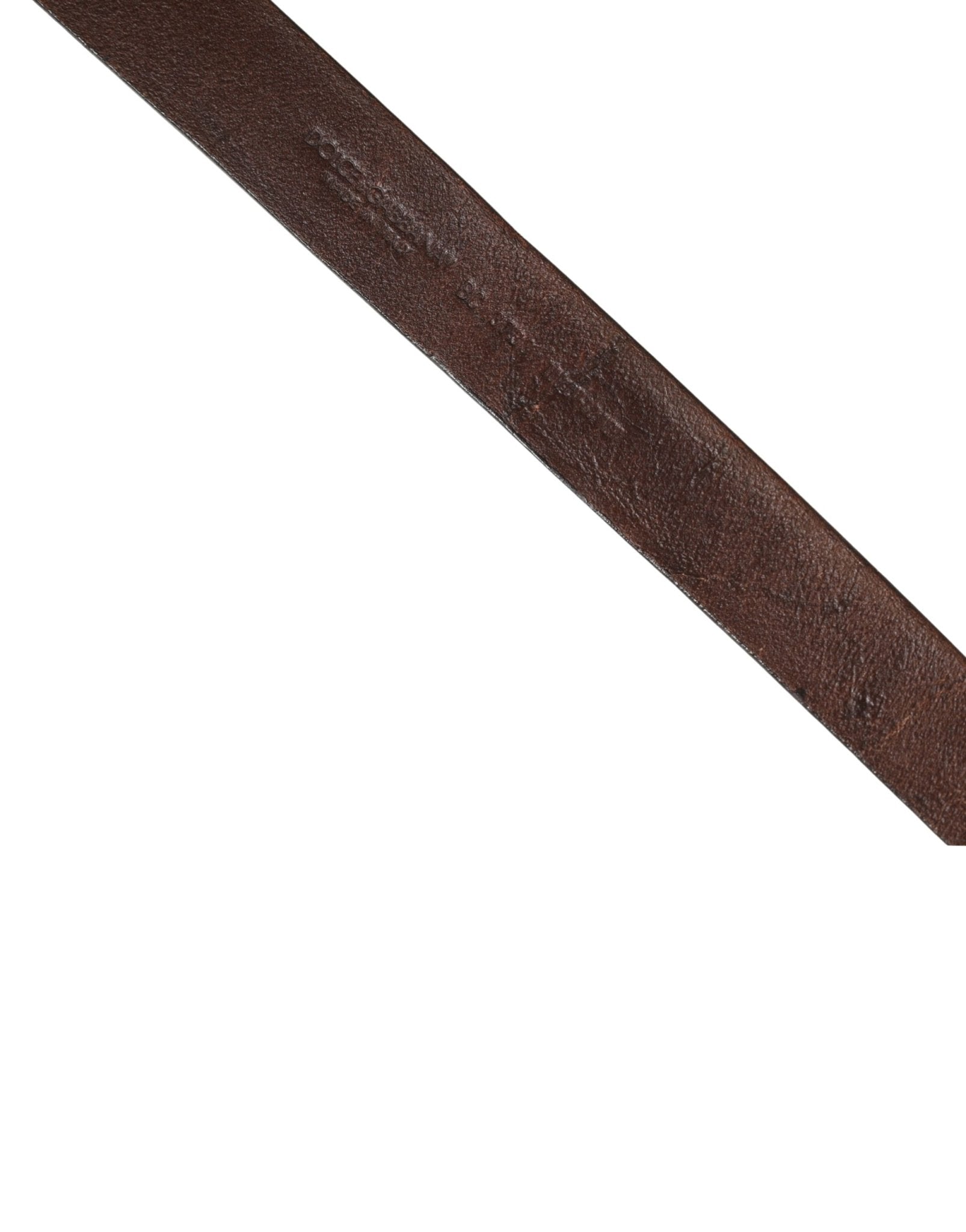 Dolce & Gabbana Men Brown Leather Logo Metal Buckle Belt - RIMODA