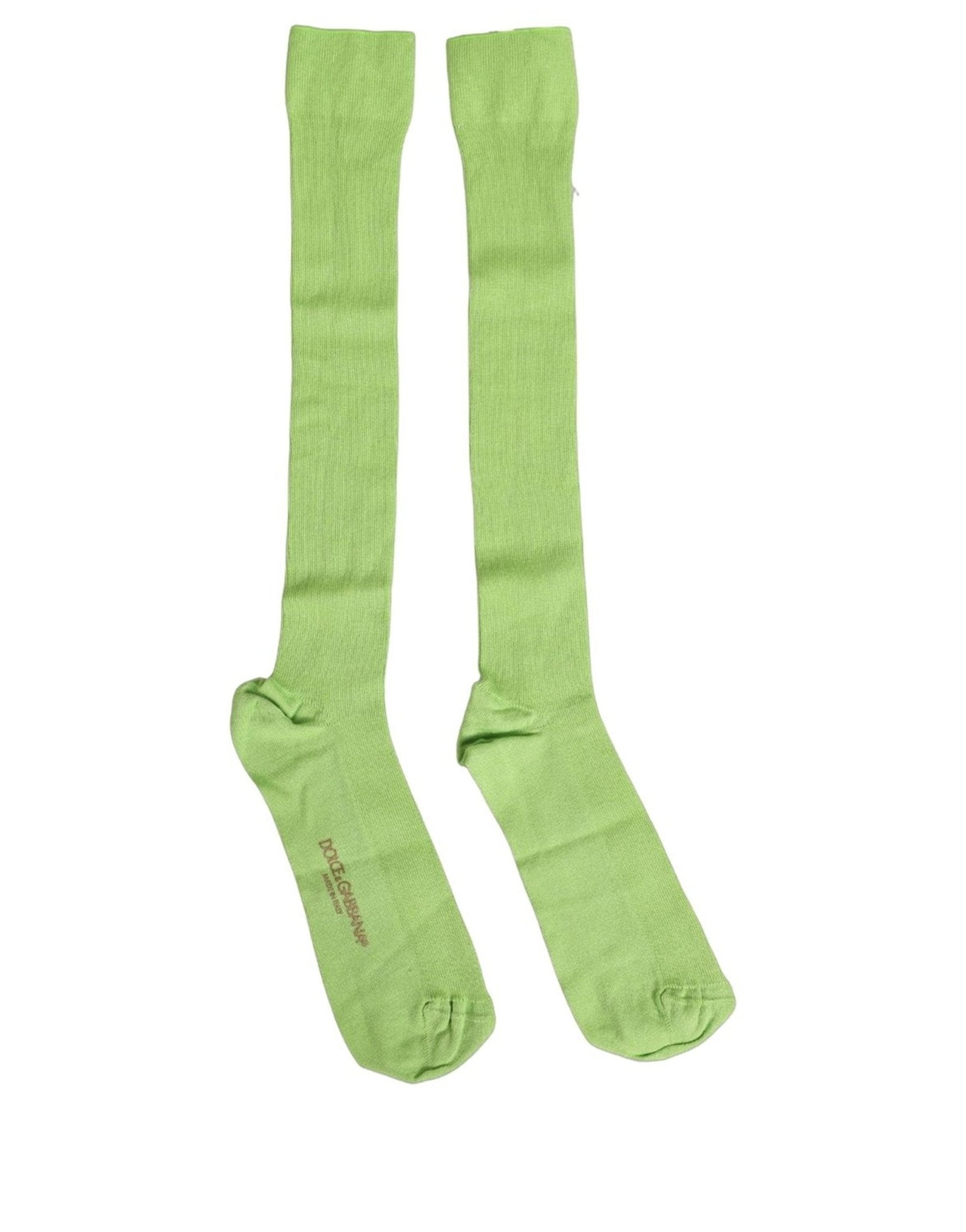Dolce & Gabbana Men Green Viscose Over The Calf Accessory Socks - RIMODA