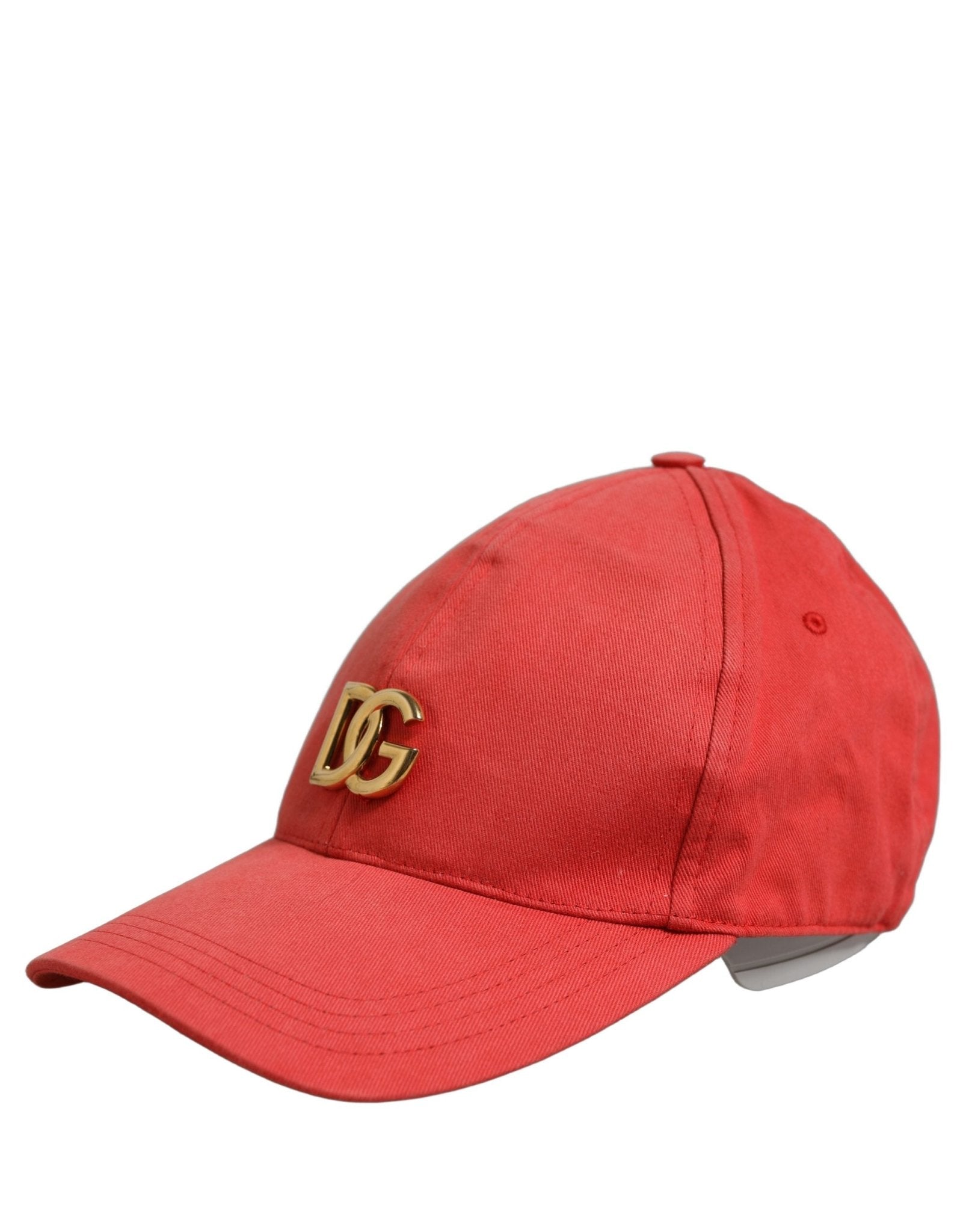 Dolce & Gabbana Men Red Cotton DG Logo Plaque Baseball Cap Hat - RIMODA