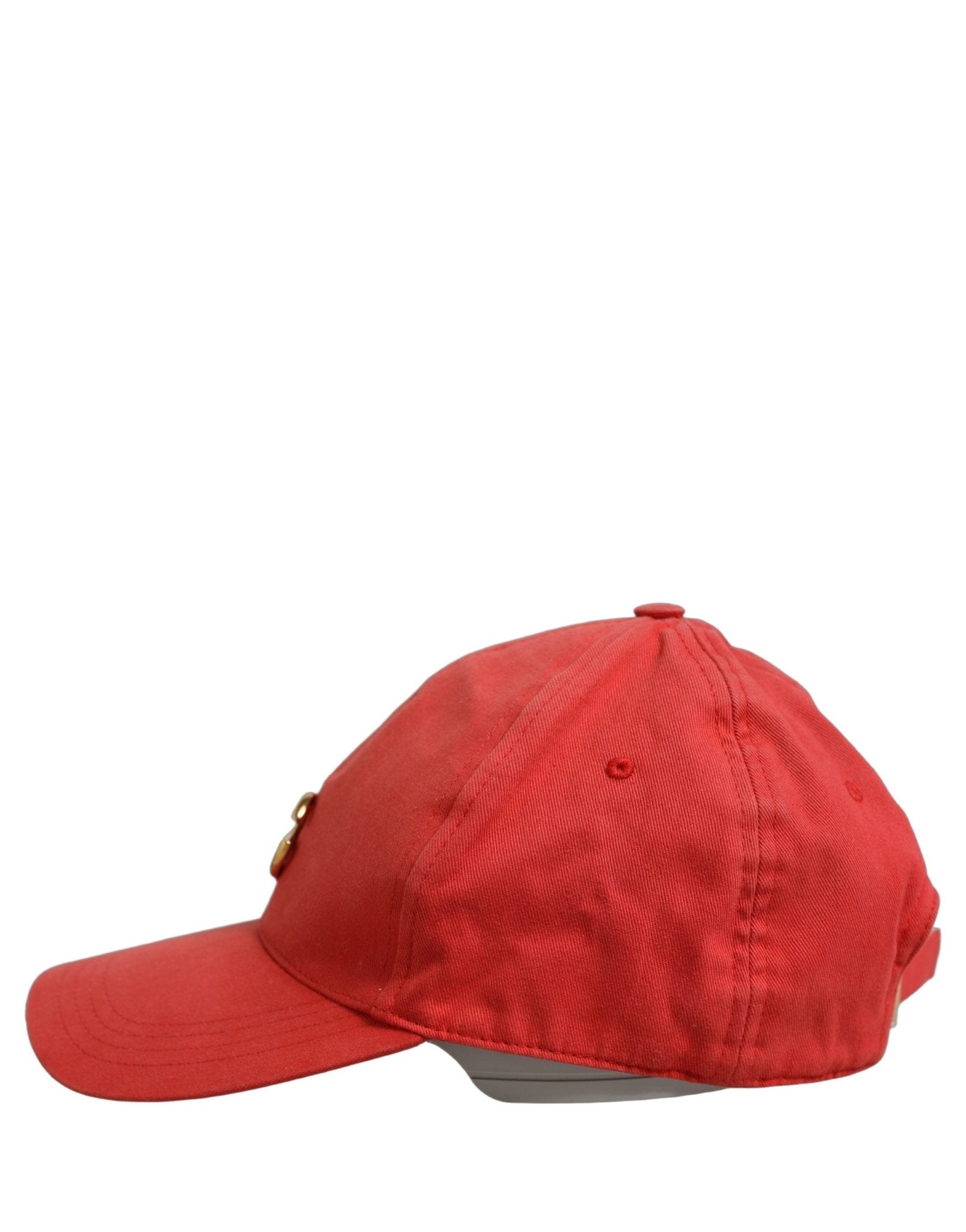 Dolce & Gabbana Men Red Cotton DG Logo Plaque Baseball Cap Hat - RIMODA