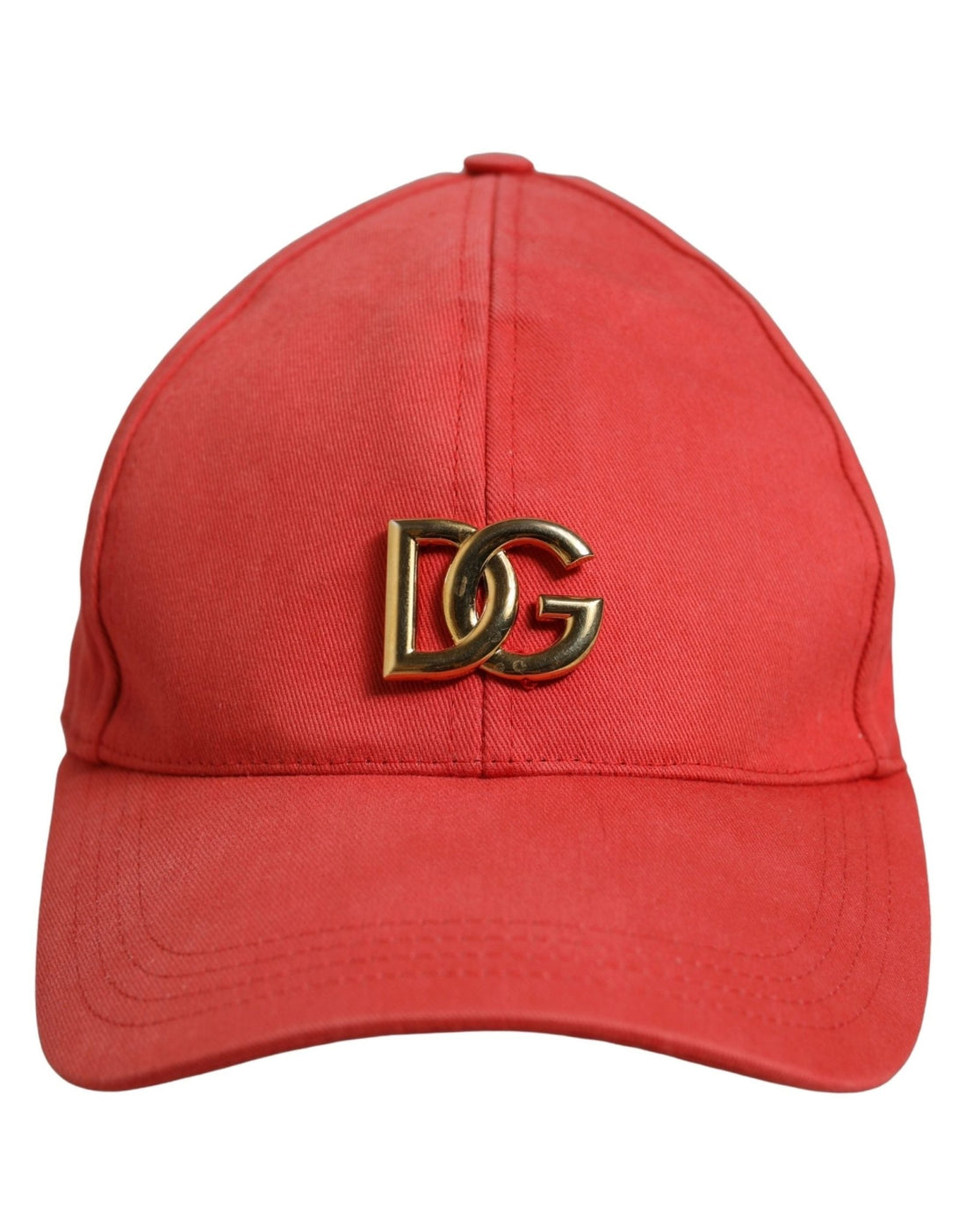 Dolce & Gabbana Men Red Cotton DG Logo Plaque Baseball Cap Hat - RIMODA