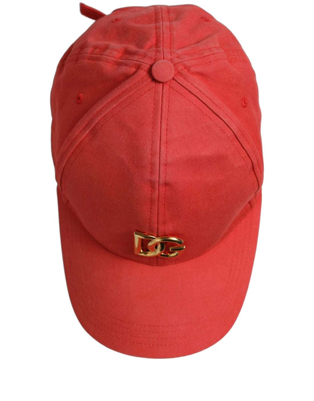 Dolce & Gabbana Men Red Cotton DG Logo Plaque Baseball Cap Hat - RIMODA