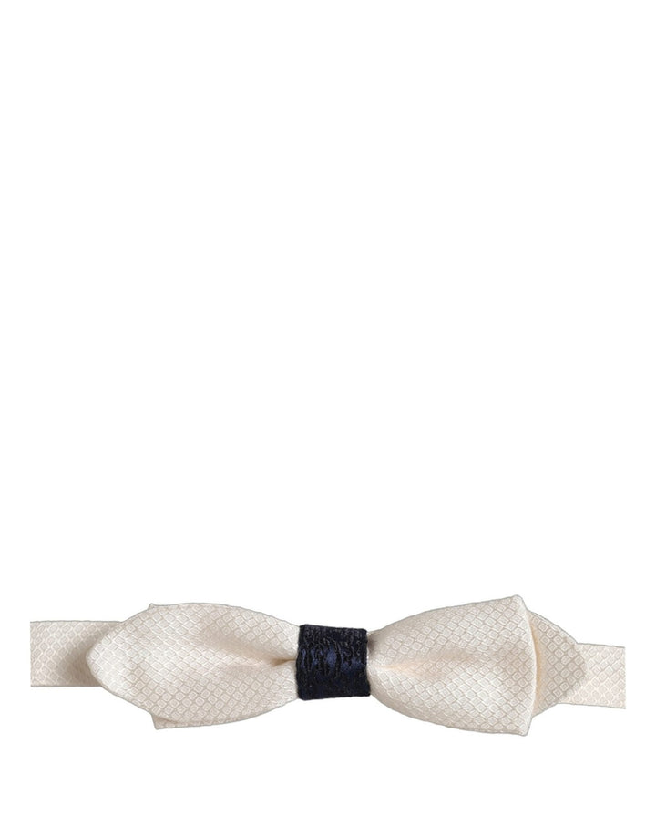 Dolce & Gabbana Men White 100% Silk Adjustable Neck Papillon Bow Tie - RIMODA