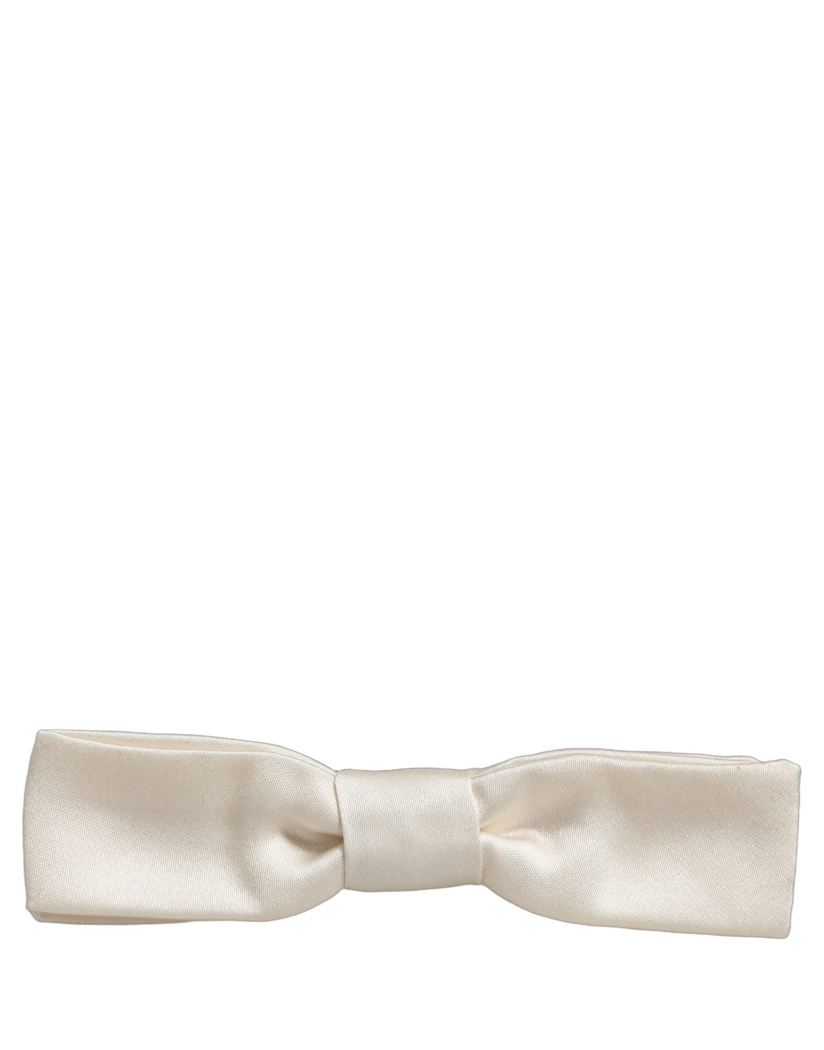 Dolce & Gabbana Men White 100% Silk Adjustable Neck Papillon Bow Tie - RIMODA