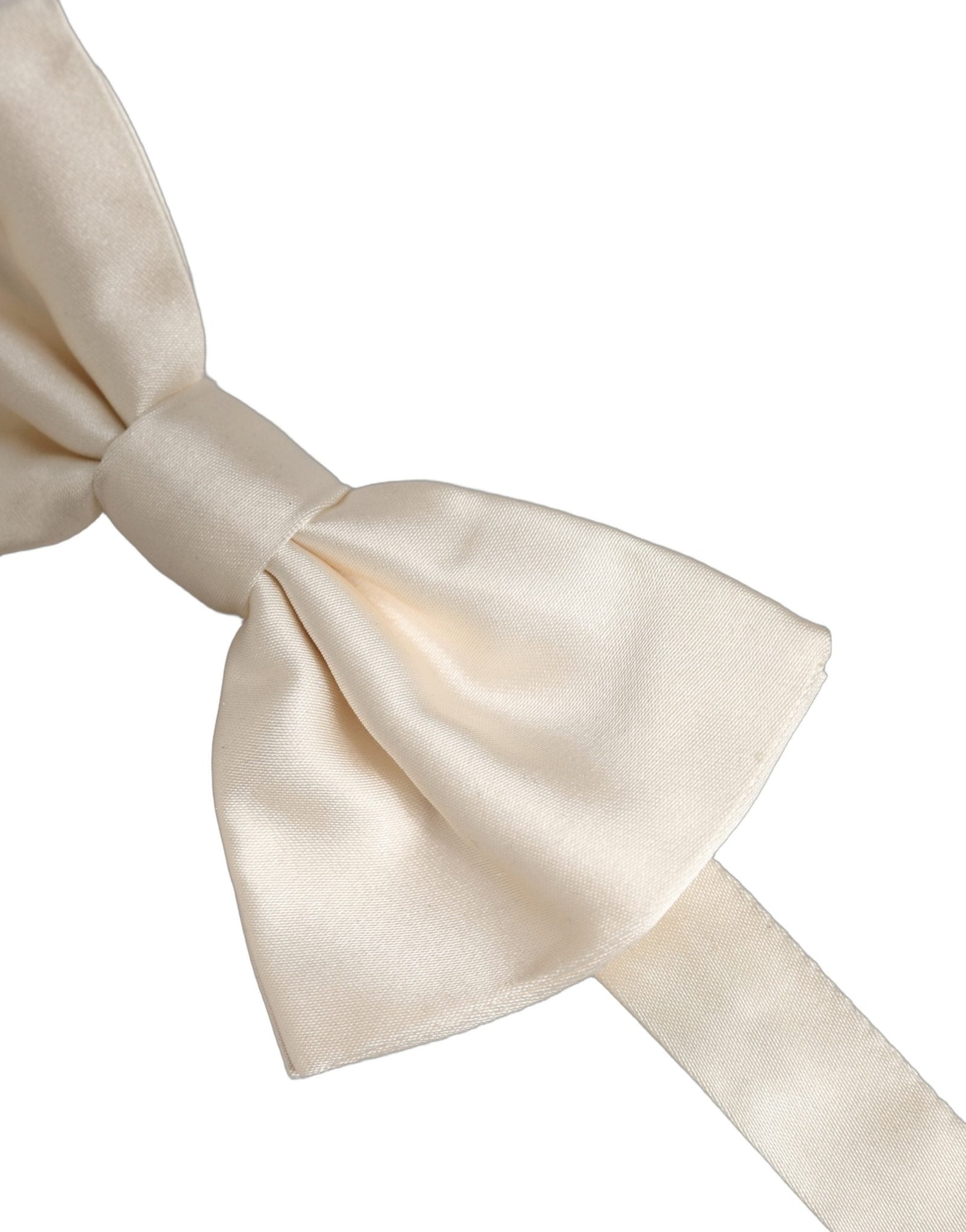 Dolce & Gabbana Men White 100% Silk Adjustable Neck Papillon Bow Tie - RIMODA