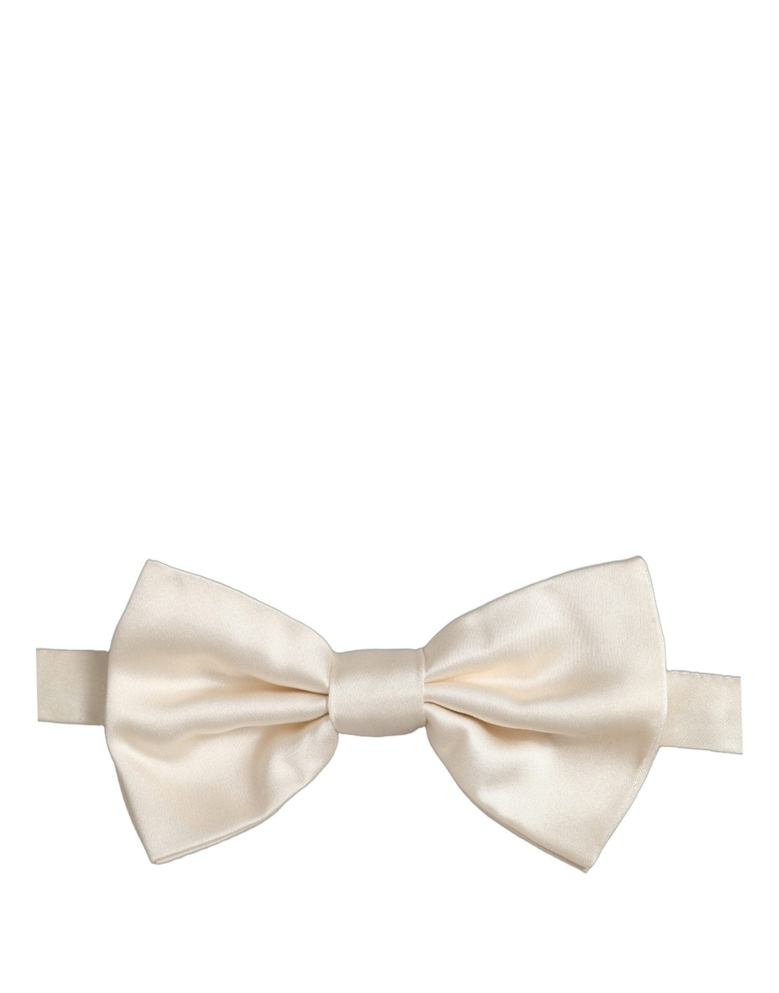 Dolce & Gabbana Men White 100% Silk Adjustable Neck Papillon Bow Tie - RIMODA