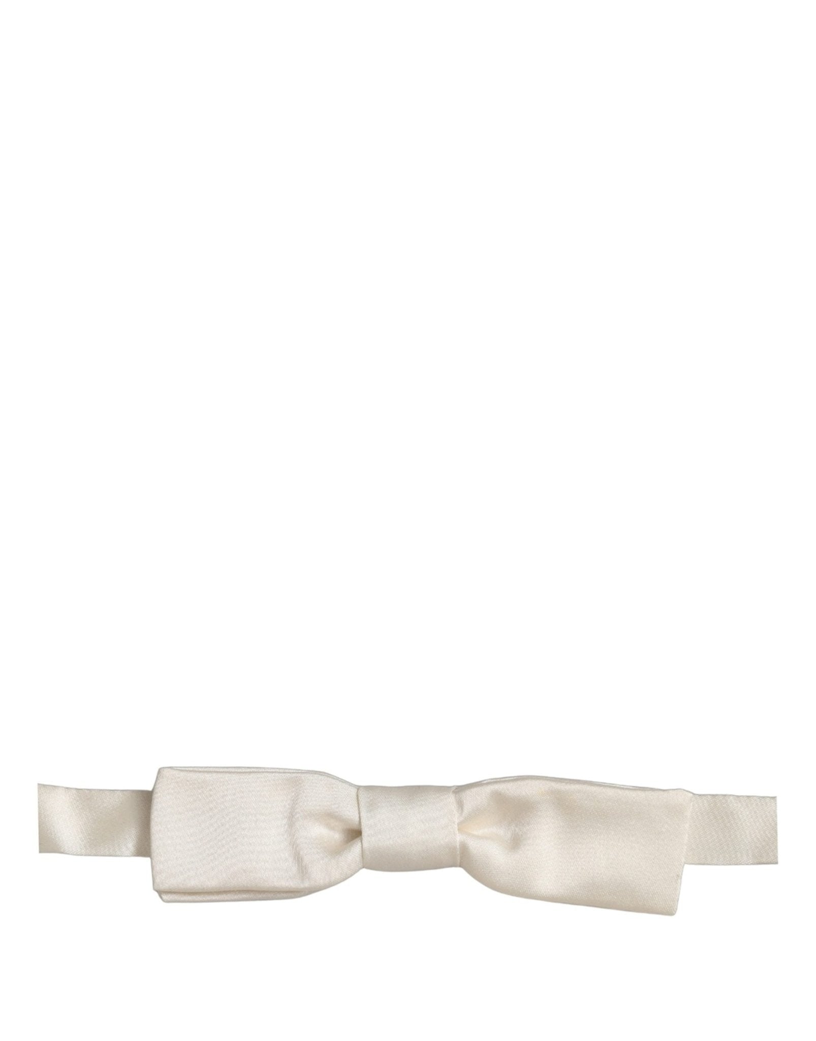 Dolce & Gabbana Men White 100% Silk Adjustable Neck Papillon Bow Tie - RIMODA