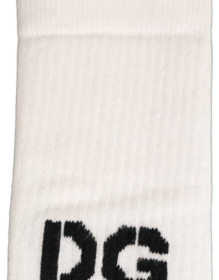 Dolce & Gabbana Men White Cotton Over The Calf Accessory Socks - RIMODA