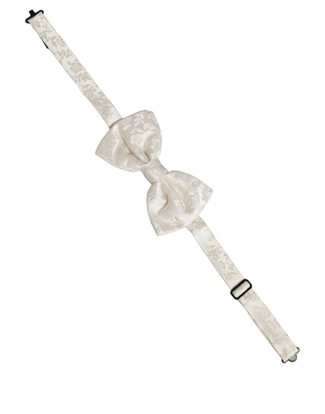 Dolce & Gabbana Men White Floral Silk Adjustable Neck Papillon Bow Tie - RIMODA