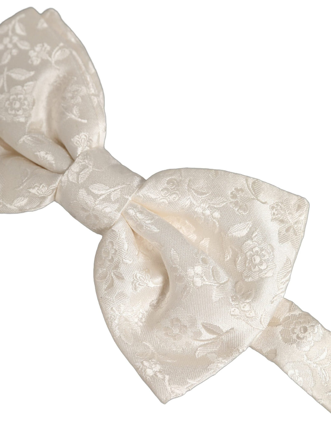 Dolce & Gabbana Men White Floral Silk Adjustable Neck Papillon Bow Tie - RIMODA