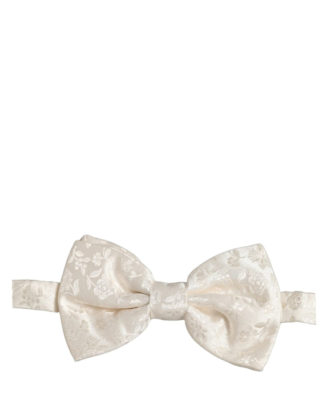 Dolce & Gabbana Men White Floral Silk Adjustable Neck Papillon Bow Tie - RIMODA