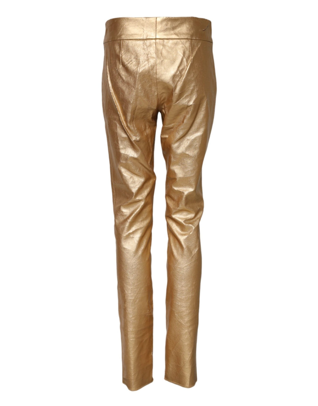Dolce & Gabbana Metallic Gold High Waist Skinny Trouser Pants - RIMODA