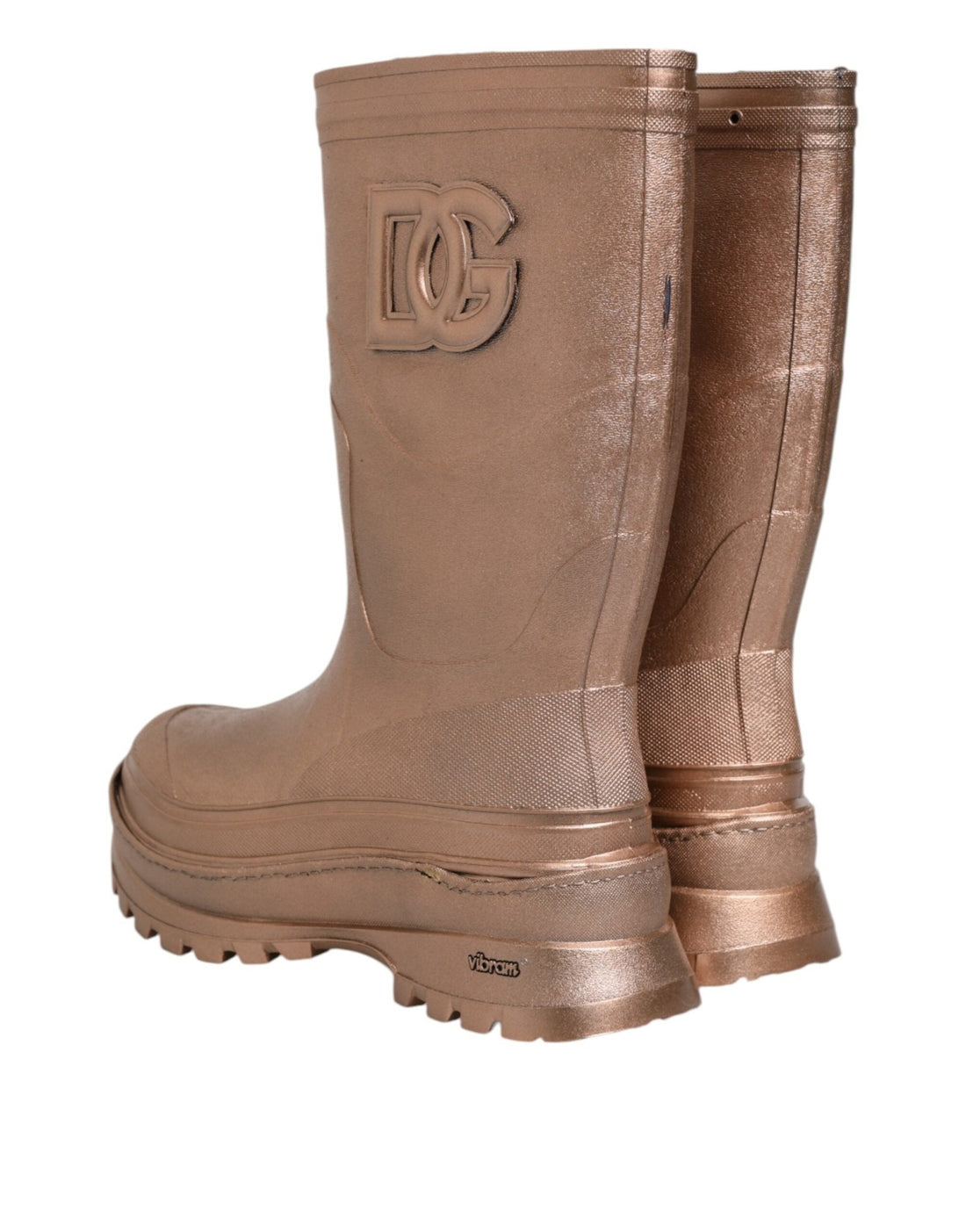 Dolce & Gabbana Metallic Gold Pull On Rain Boots Shoes - RIMODA