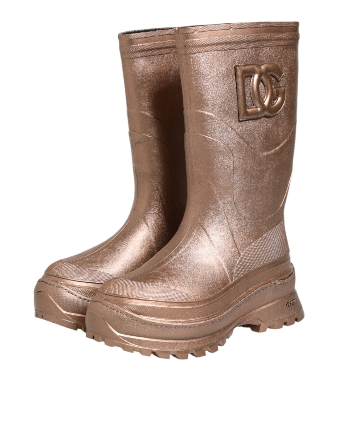 Dolce & Gabbana Metallic Gold Pull On Rain Boots Shoes - RIMODA