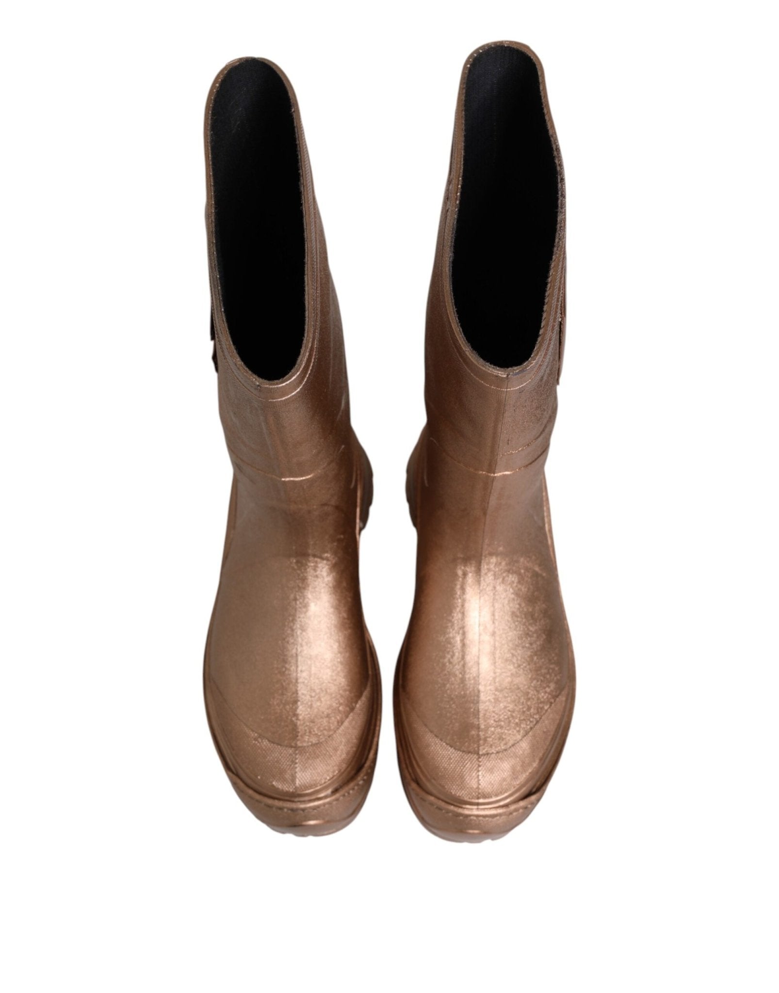 Dolce & Gabbana Metallic Gold Pull On Rain Boots Shoes - RIMODA