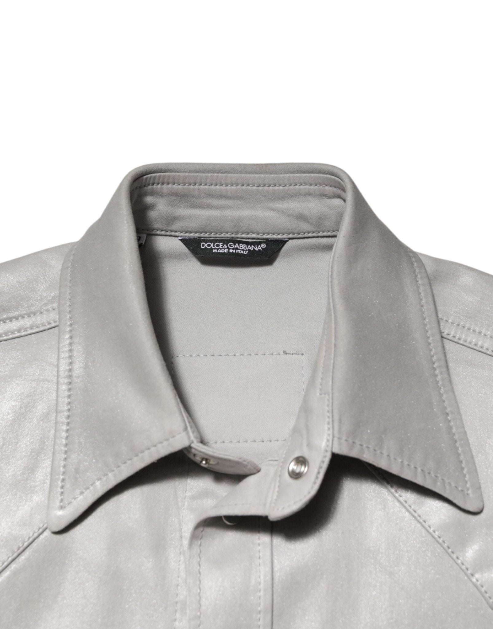 Dolce & Gabbana Metallic Gray Cotton Button Down Men Shirt - RIMODA