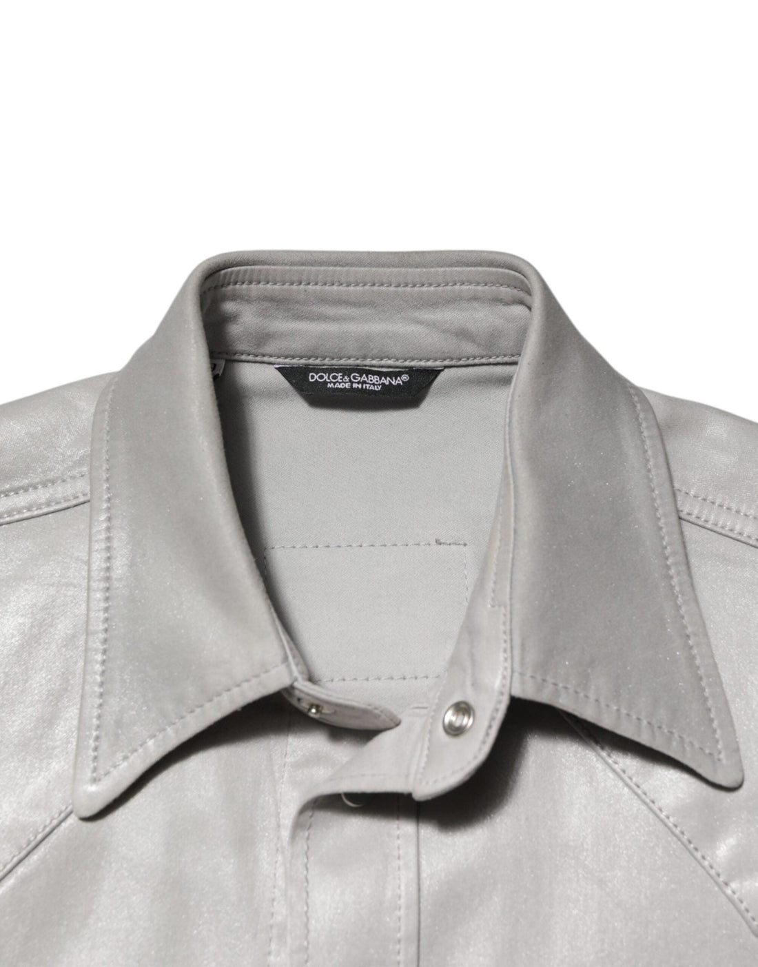 Dolce & Gabbana Metallic Gray Cotton Button Down Men Shirt - RIMODA