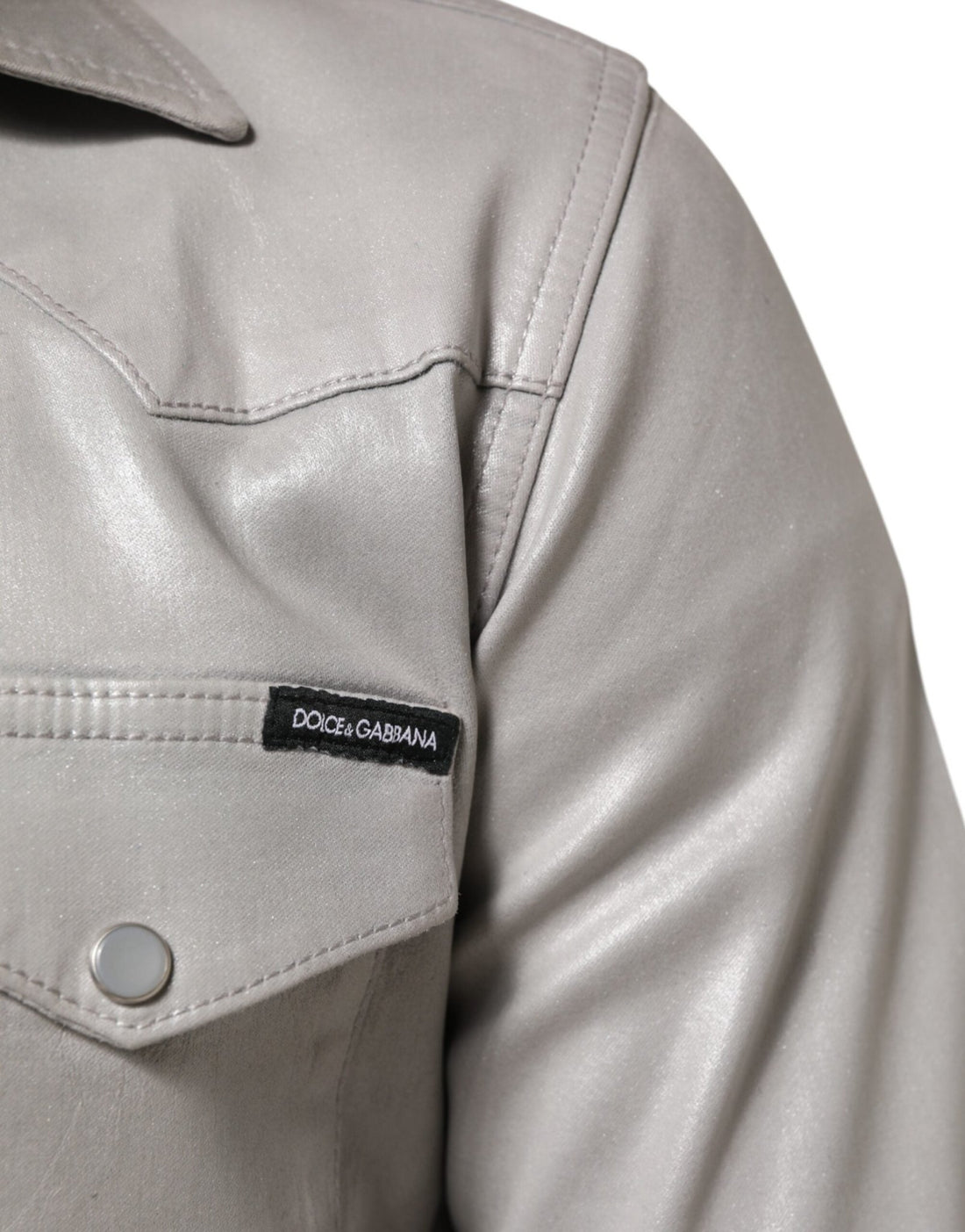 Dolce & Gabbana Metallic Gray Cotton Button Down Men Shirt - RIMODA
