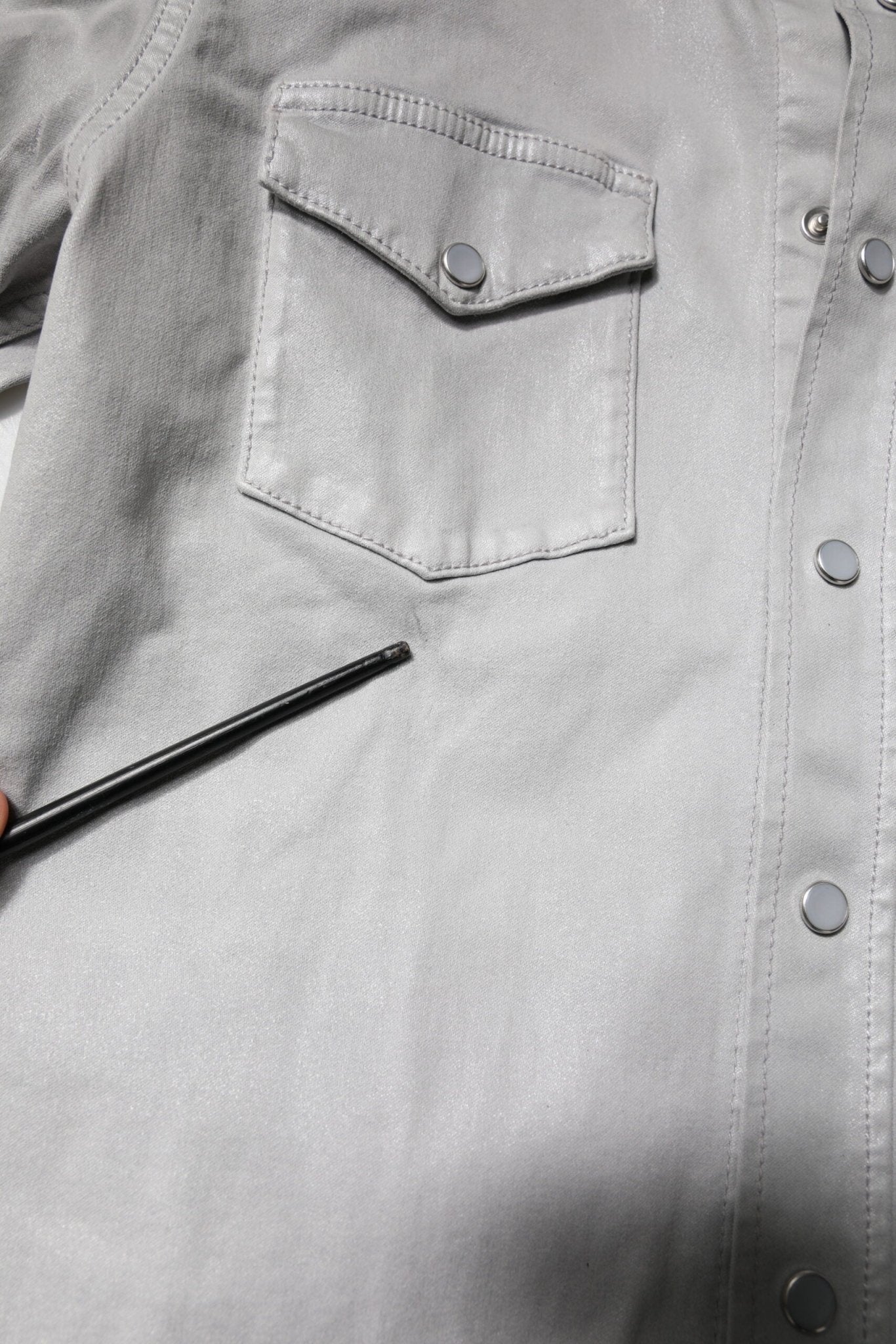 Dolce & Gabbana Metallic Gray Cotton Button Down Shirt - RIMODA