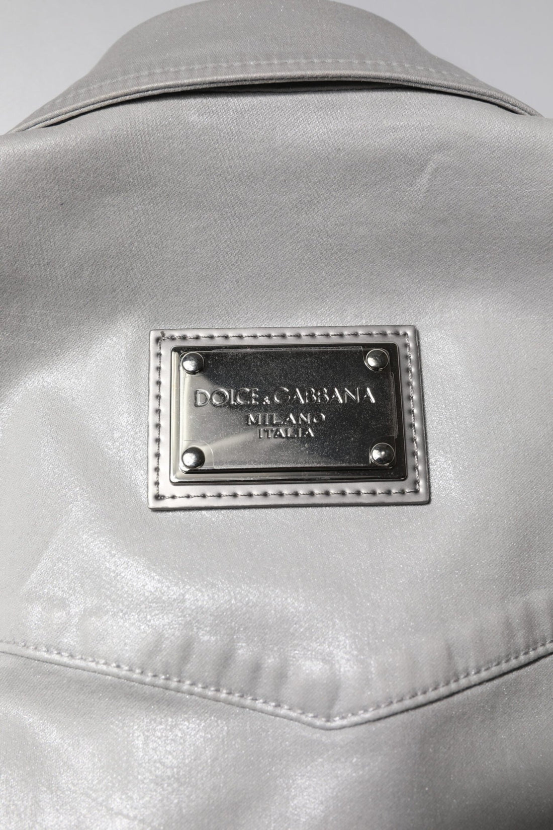 Dolce & Gabbana Metallic Gray Cotton Button Down Shirt - RIMODA