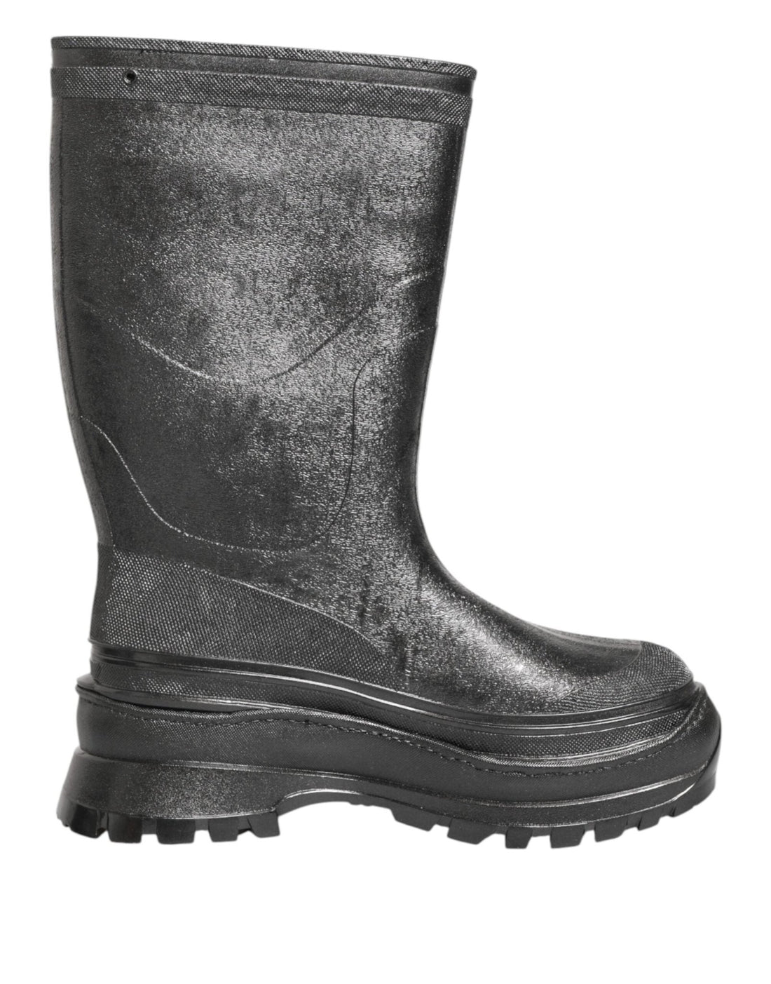 Dolce & Gabbana Metallic Gray Pull On Rain Boots Shoes - RIMODA