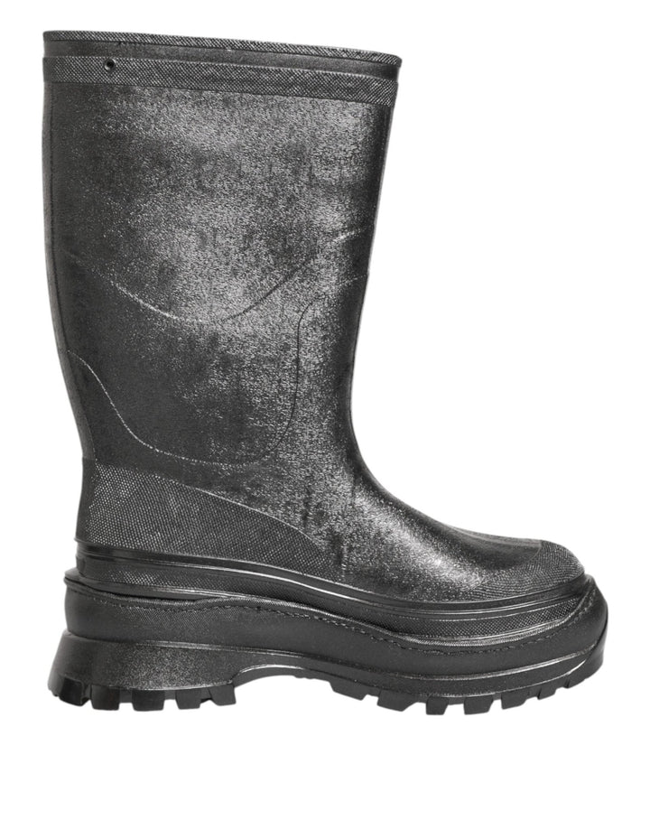 Dolce & Gabbana Metallic Gray Pull On Rain Boots Shoes - RIMODA