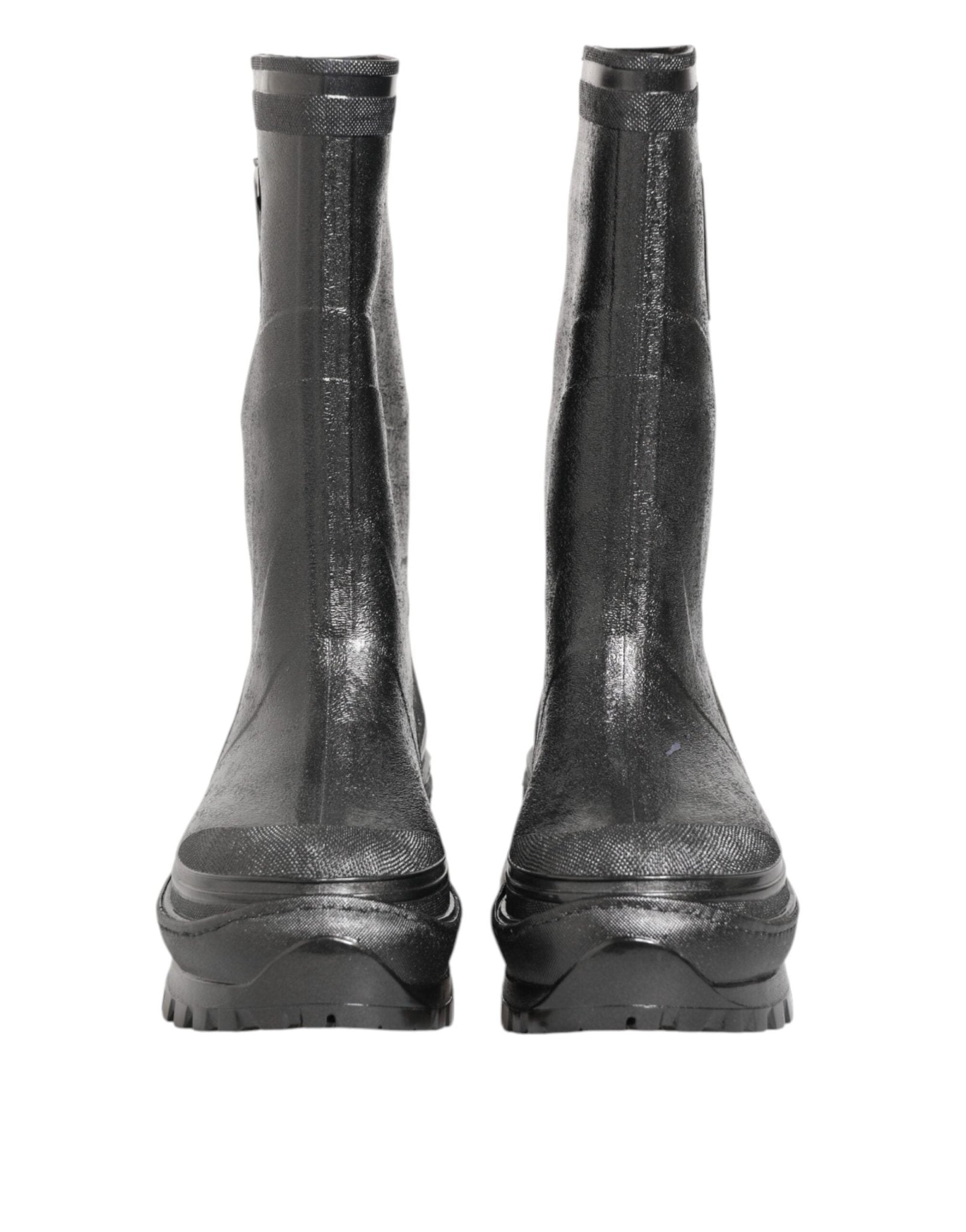 Dolce & Gabbana Metallic Gray Pull On Rain Boots Shoes - RIMODA