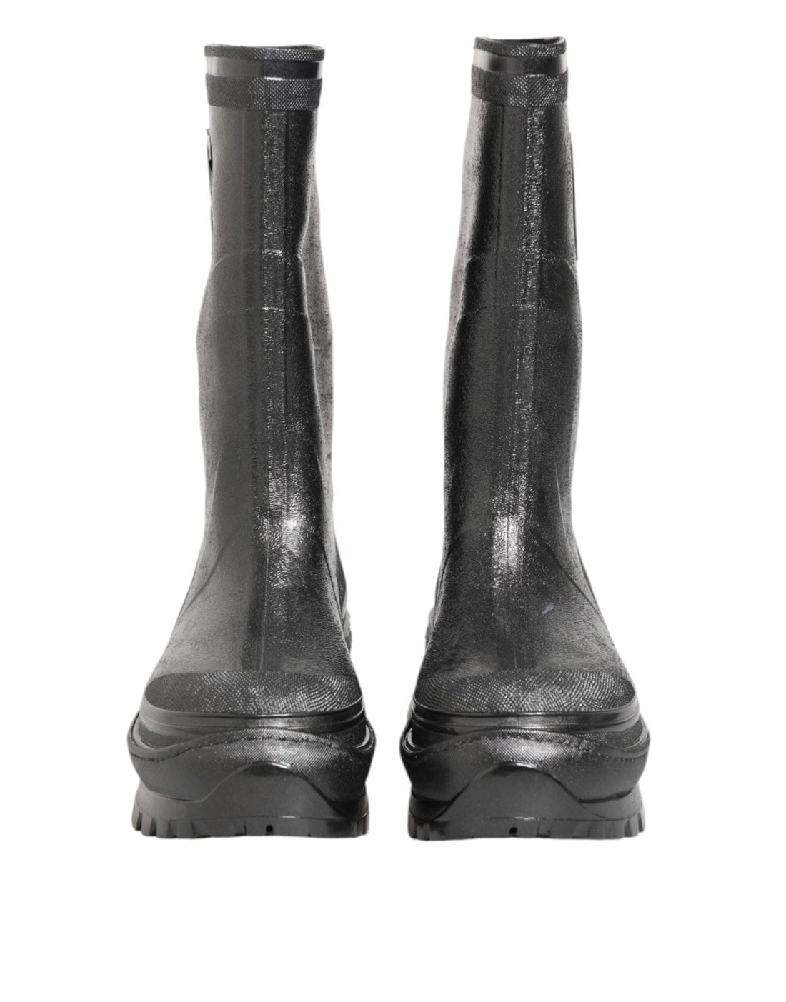 Dolce & Gabbana Metallic Gray Pull On Rain Boots Shoes - RIMODA
