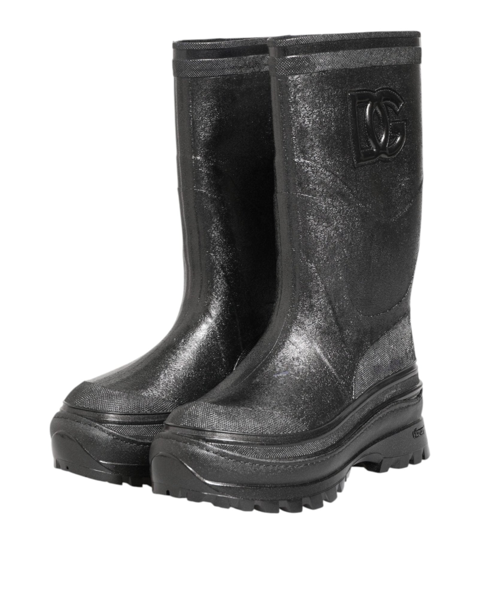 Dolce & Gabbana Metallic Gray Pull On Rain Boots Shoes - RIMODA