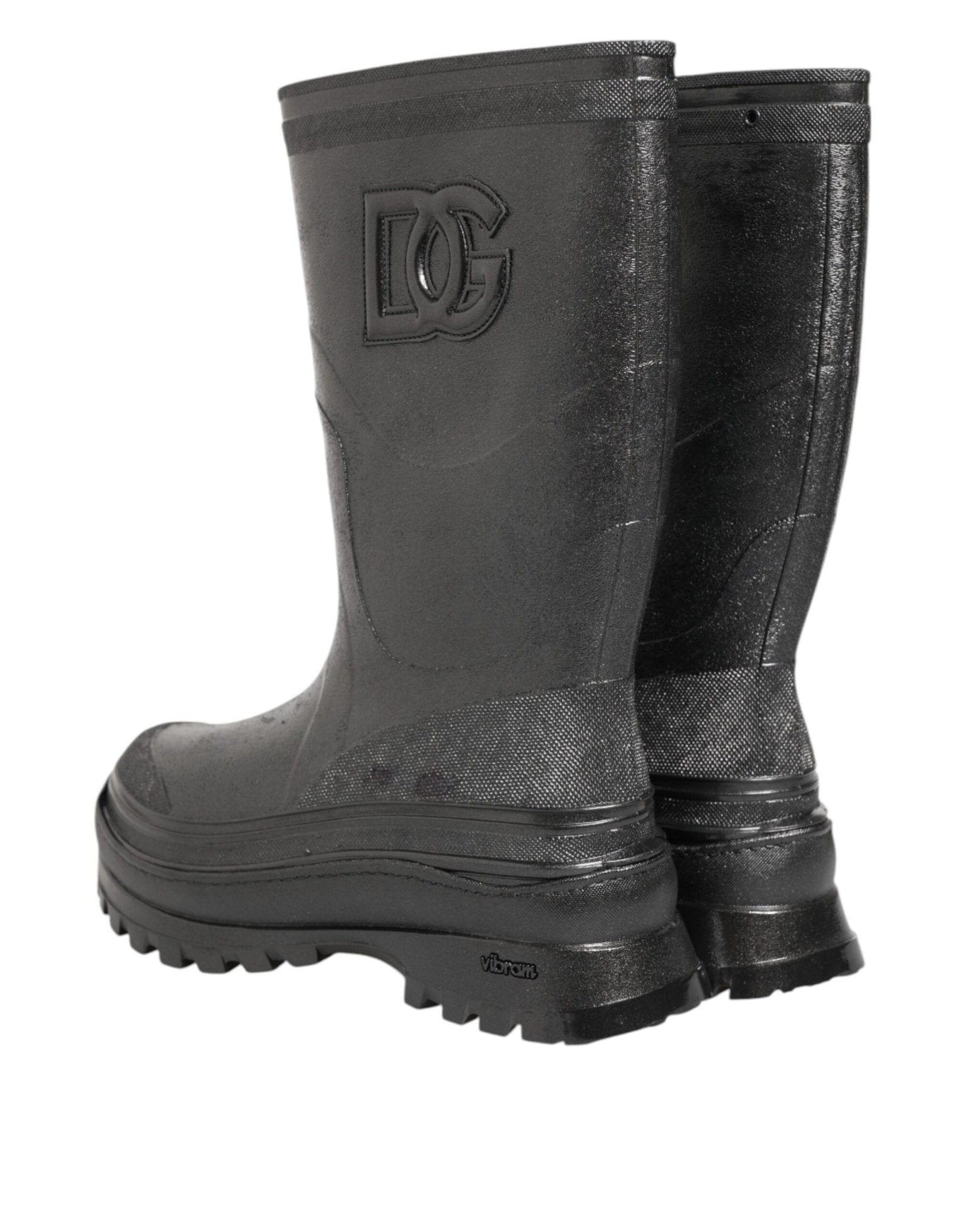 Dolce & Gabbana Metallic Gray Pull On Rain Boots Shoes - RIMODA