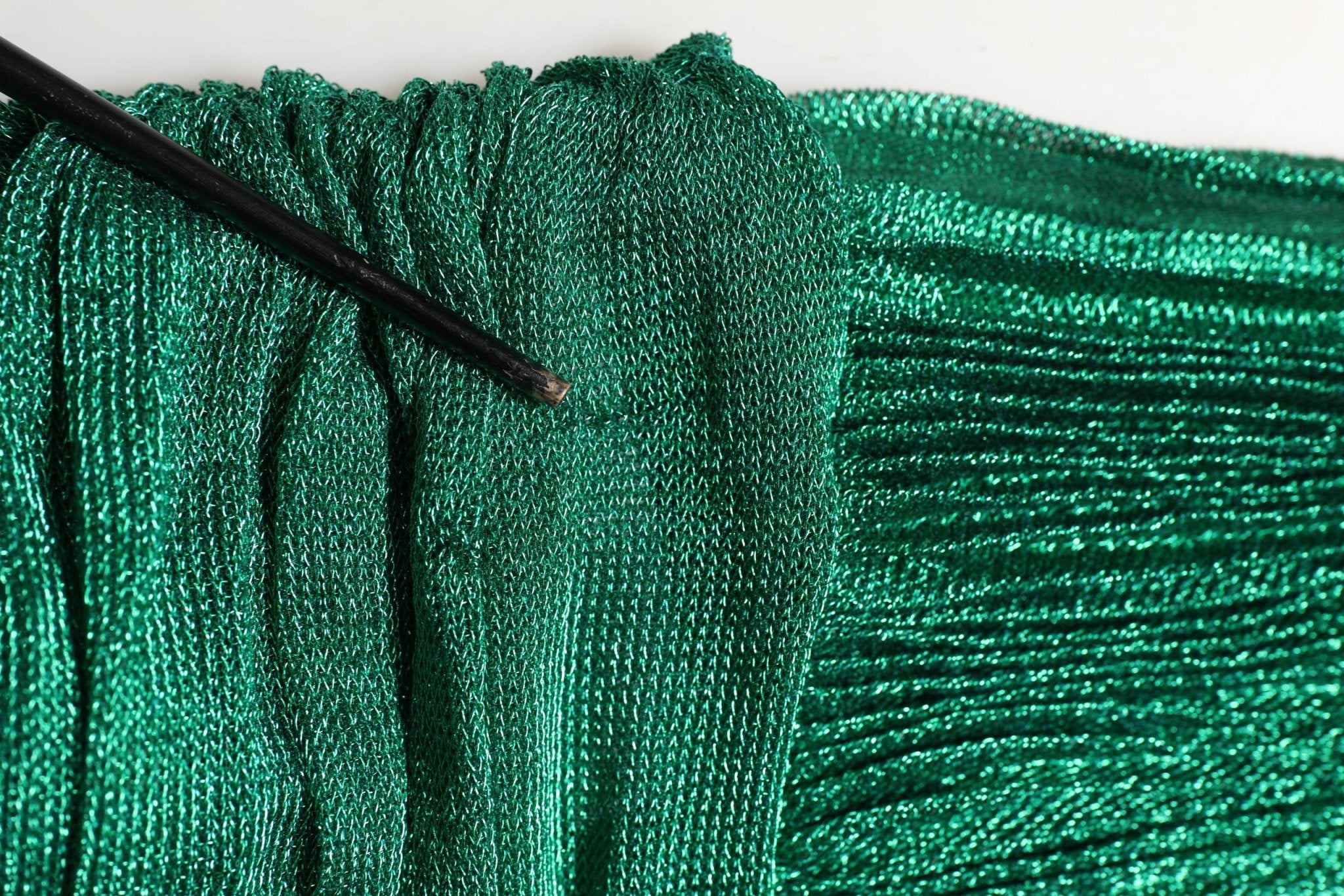 Dolce & Gabbana Metallic Green Sleeveless Plissé Gown Dress - RIMODA