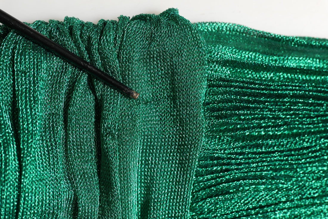 Dolce & Gabbana Metallic Green Sleeveless Plissé Gown Dress - RIMODA