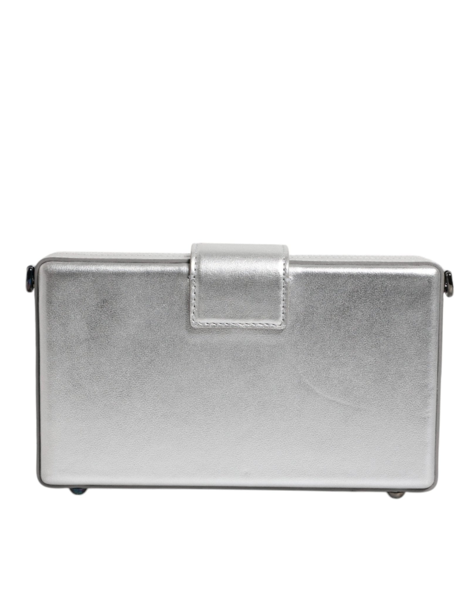 Dolce & Gabbana Metallic Silver DG BOX Leather Shoulder Strap Bag - RIMODA