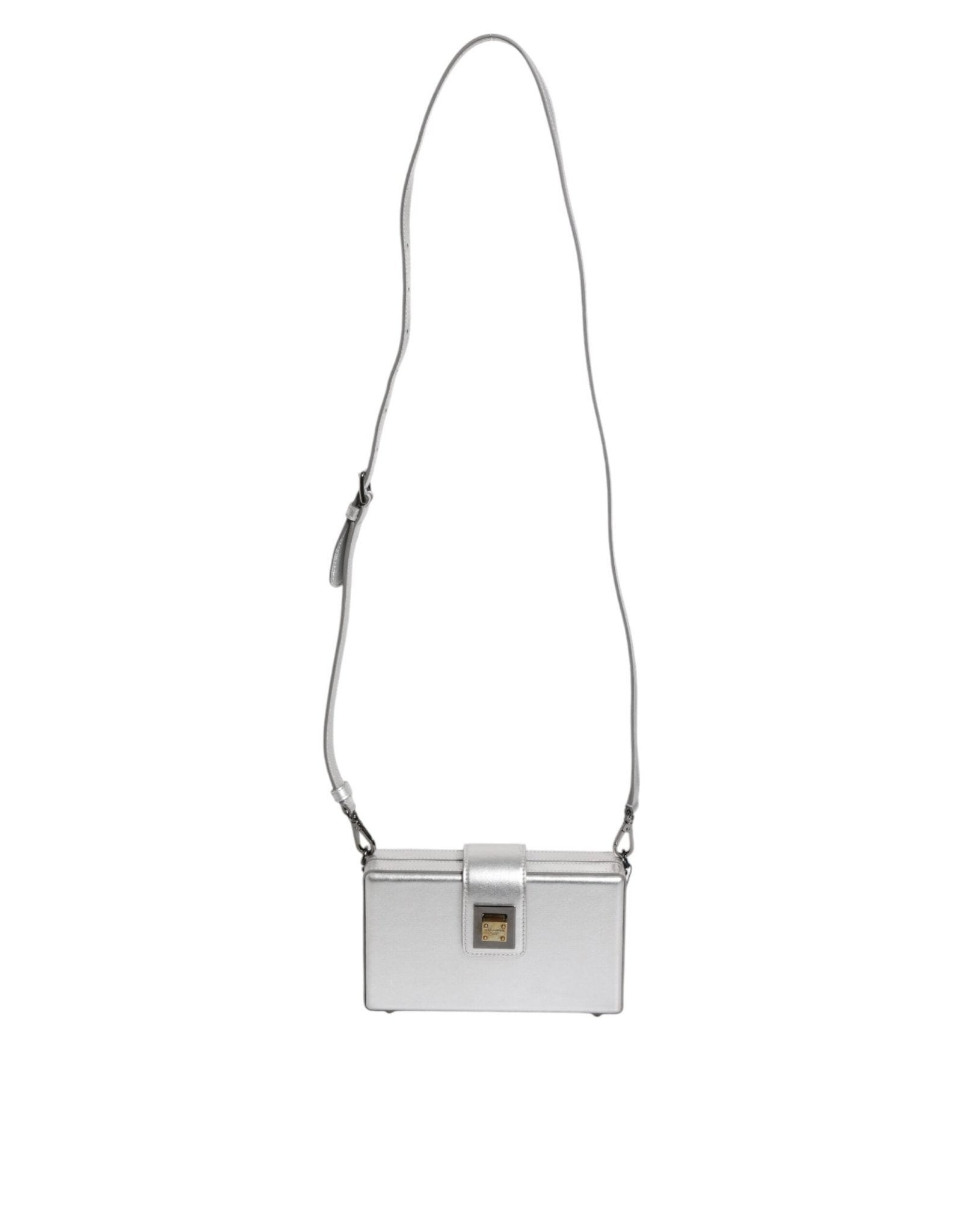 Dolce & Gabbana Metallic Silver DG BOX Leather Shoulder Strap Bag - RIMODA