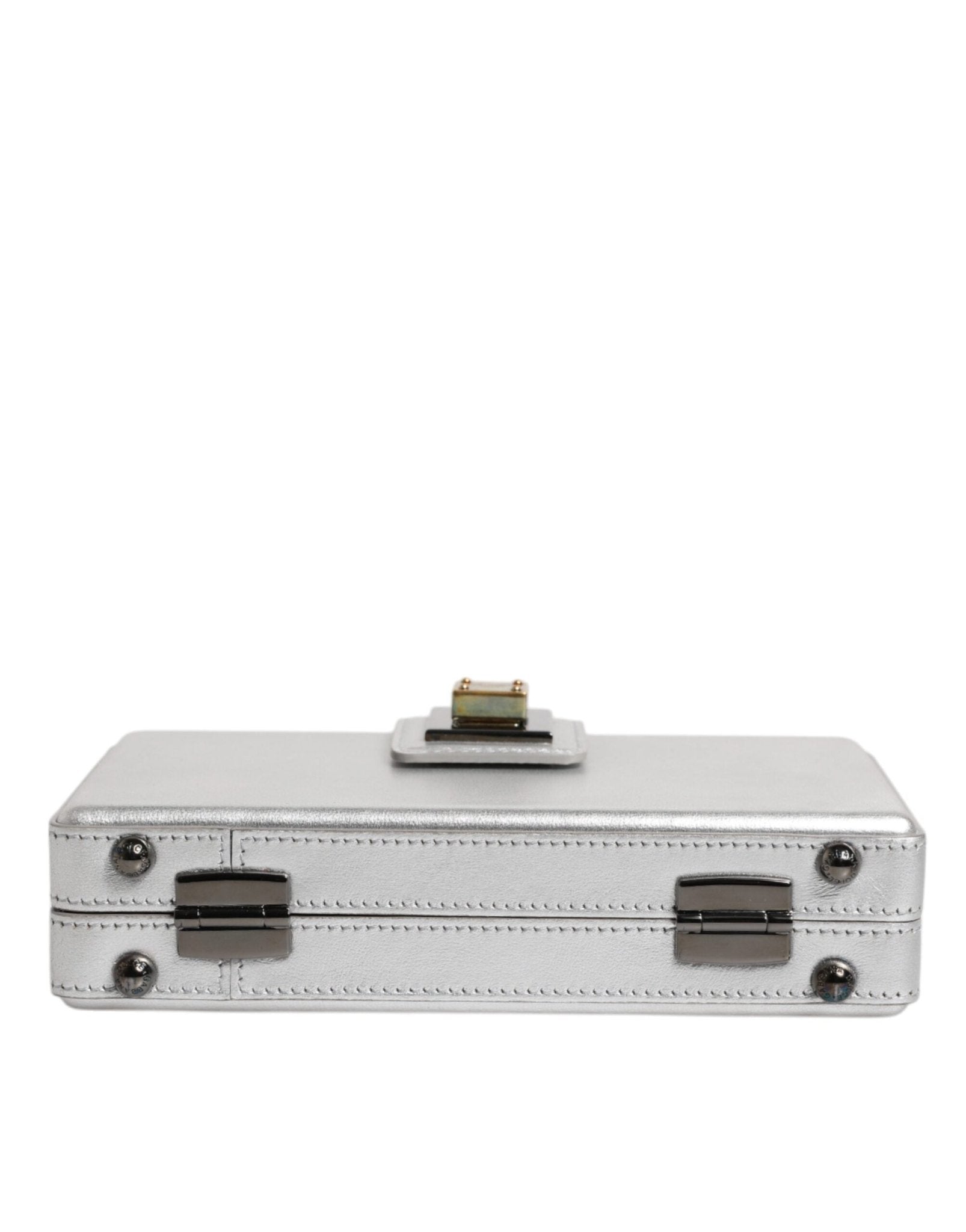 Dolce & Gabbana Metallic Silver DG BOX Leather Shoulder Strap Bag - RIMODA