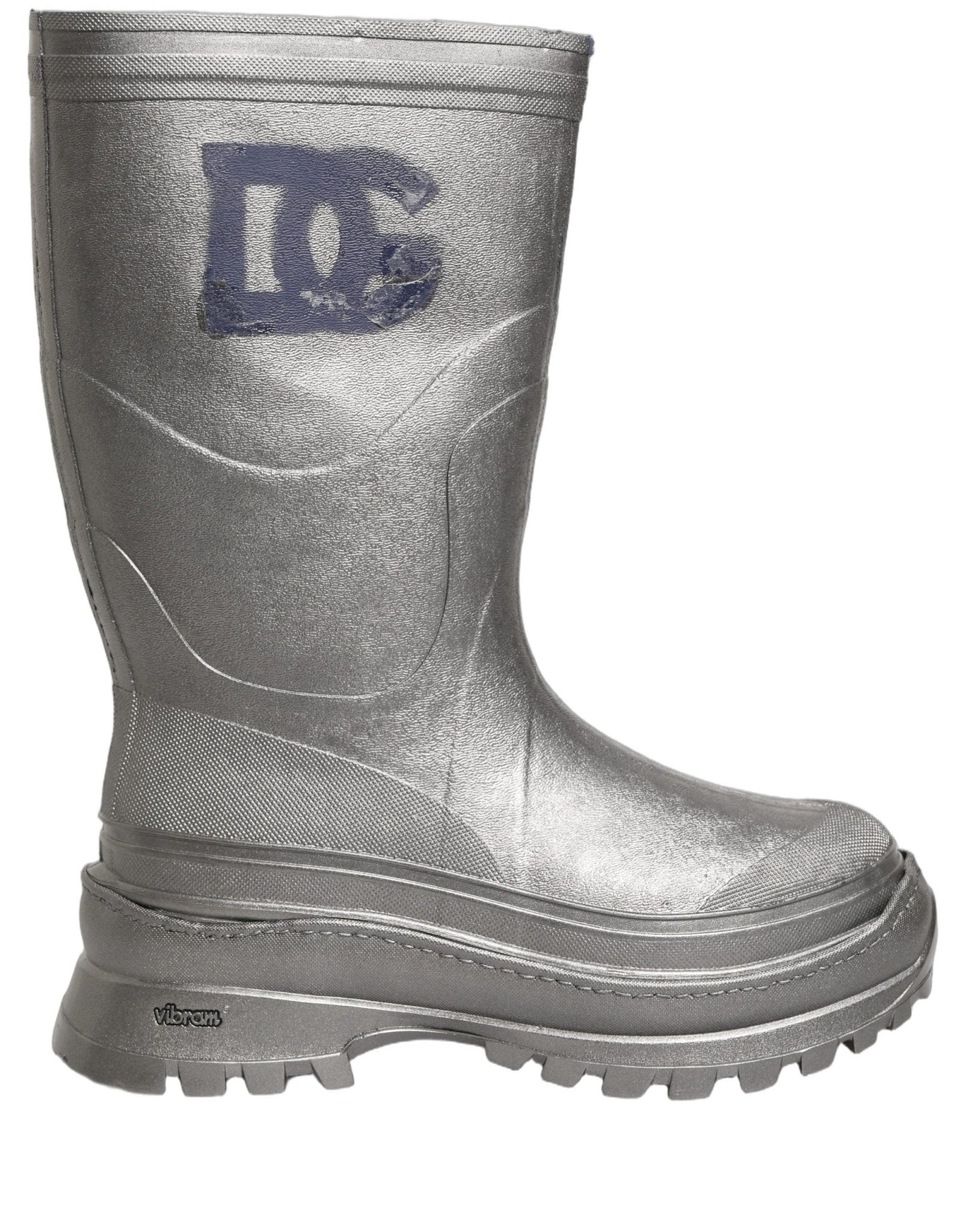 Dolce & Gabbana Metallic Silver Pull On Rain Boots Men Shoes - RIMODA